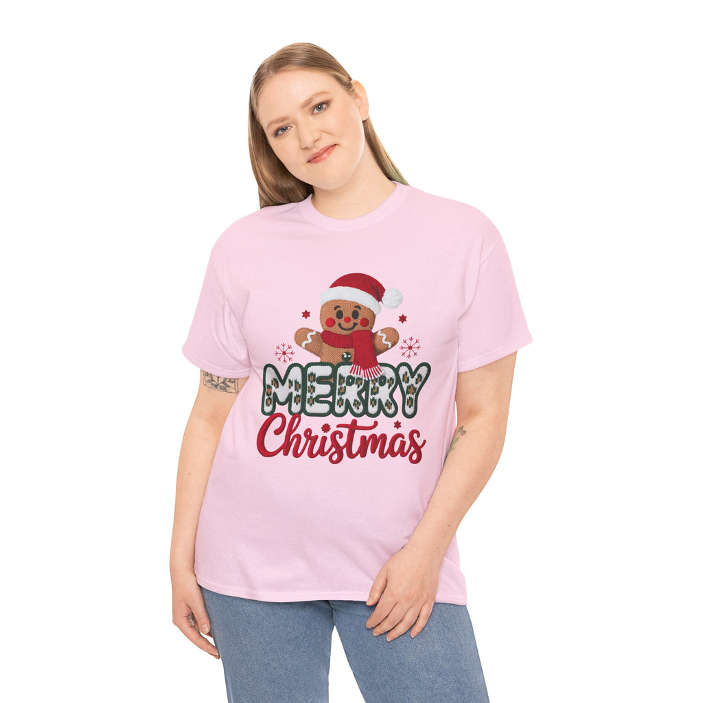 Gingerbread Santa 'Merry Christmas' Unisex Cotton Tee T-Shirt