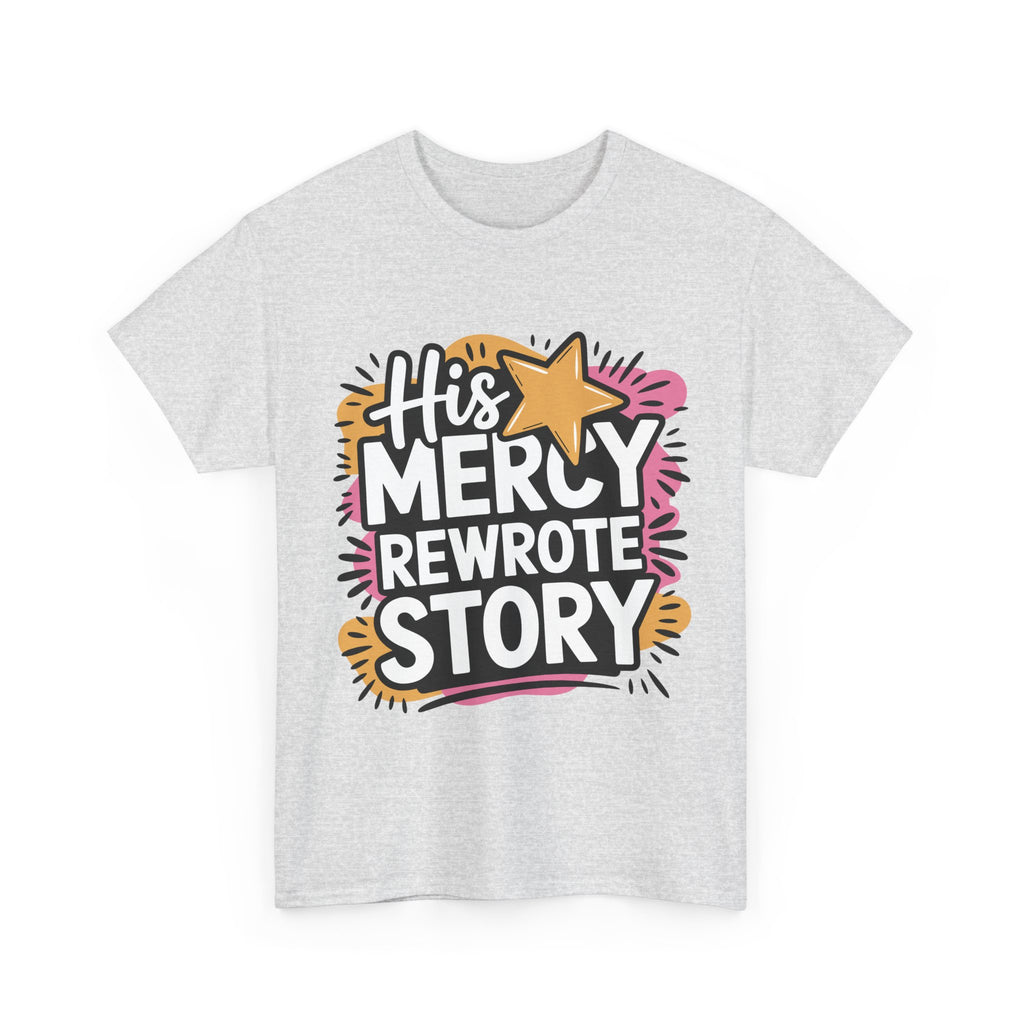 His Mercy Rewrote My Story Tee — Retro Christian Graphic T-Shirt