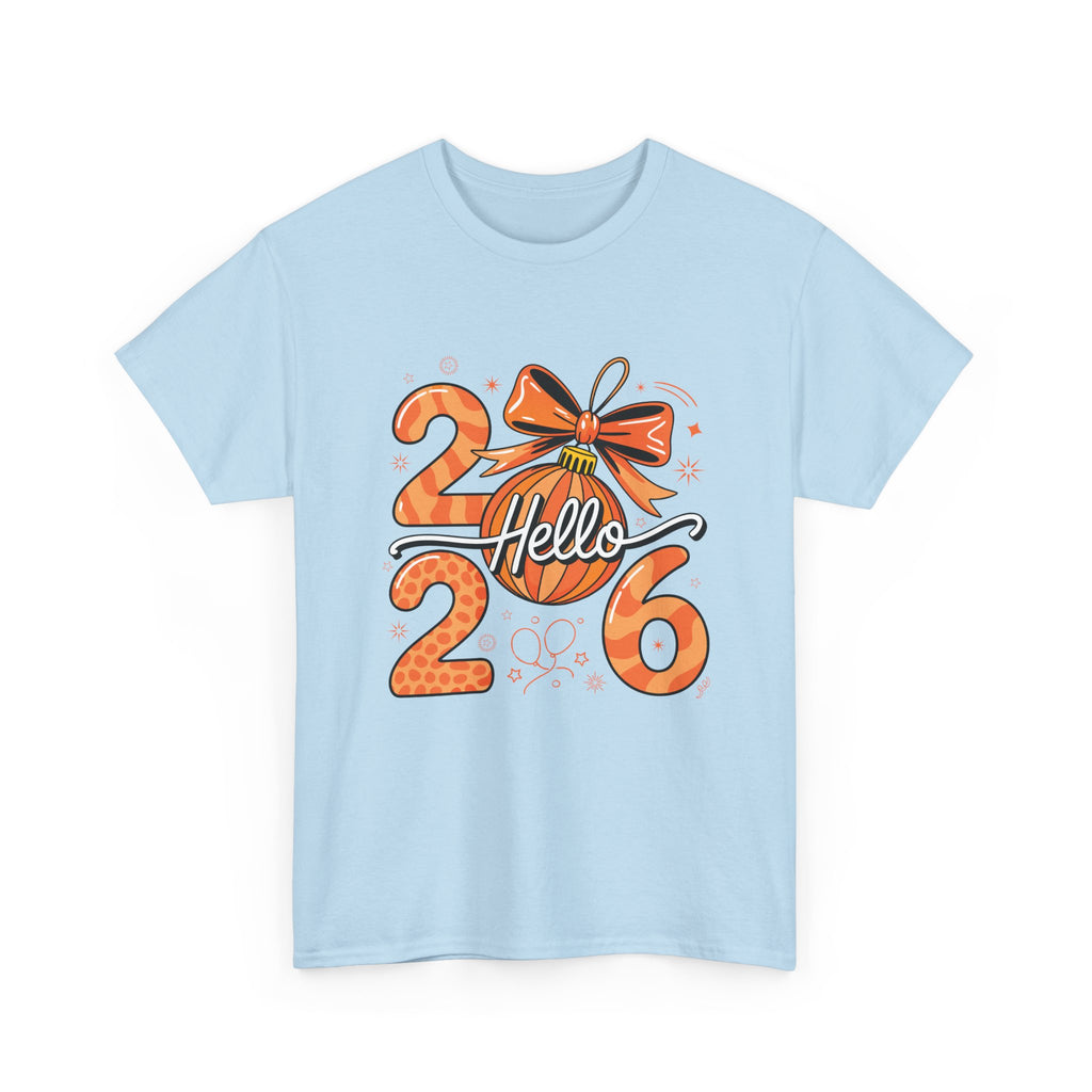 Hello 2026 Christmas Ornament Tee — Festive Orange Holiday Unisex Cotton T-Shirt