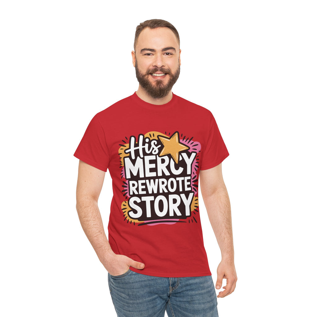 His Mercy Rewrote My Story Tee — Retro Christian Graphic T-Shirt