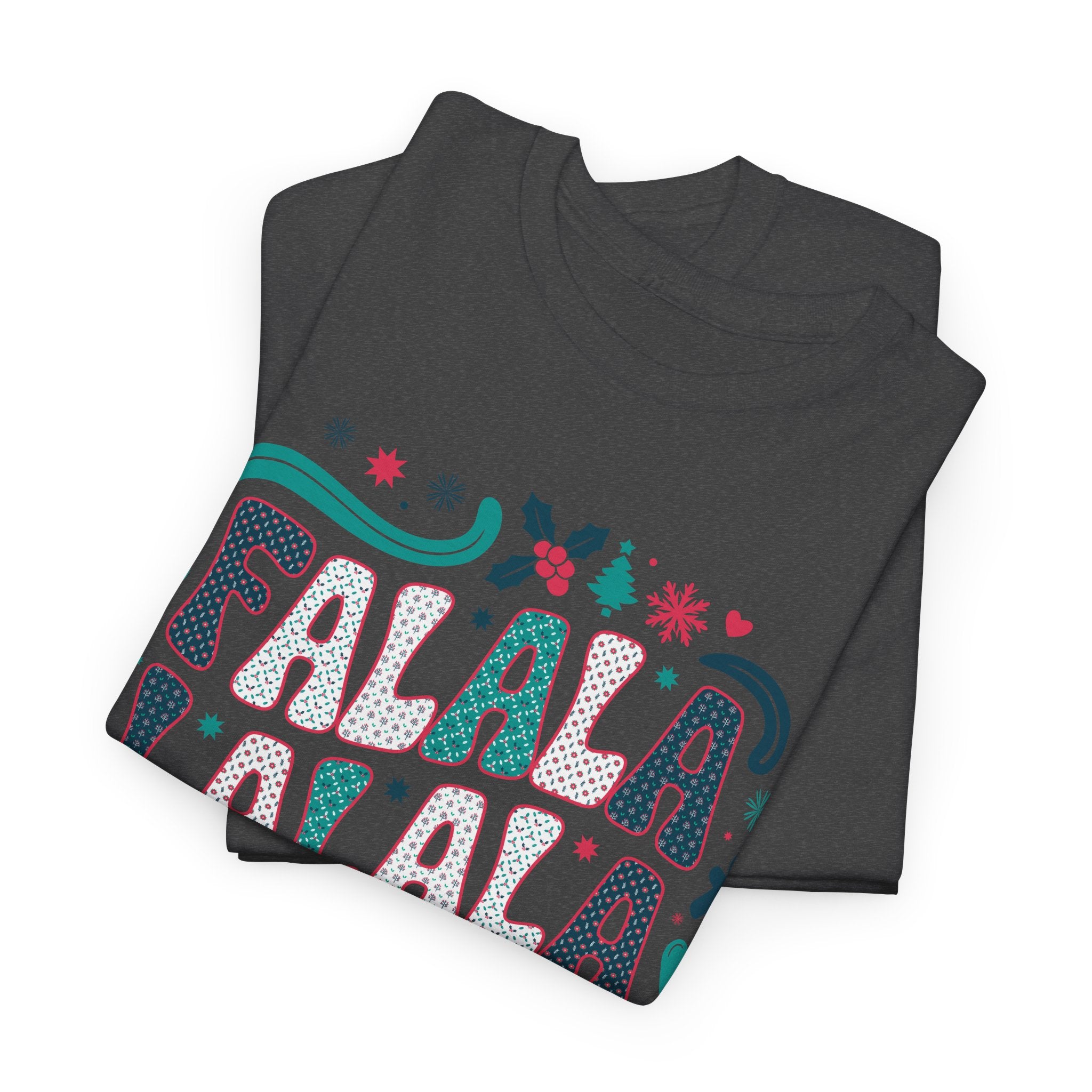 Fa La La La La Christmas T-Shirt — Festive Candy Cane & Gingerbread Holiday Unisex Cotton Tee