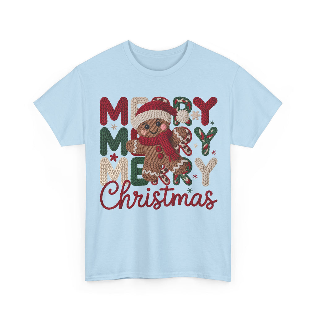 Merry Merry Merry Christmas Gingerbread Unisex Cotton Tee