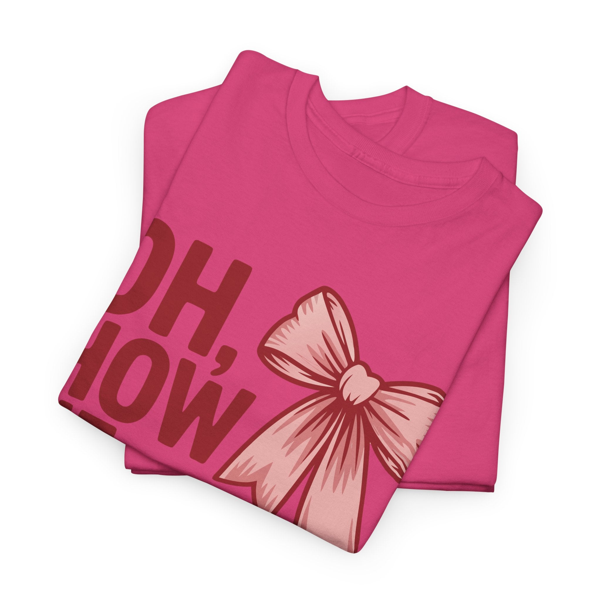 Oh, How He Loves Us Christian Valentine Tee — 1 John 4:10 Red & Pink Unisex Cotton Tee