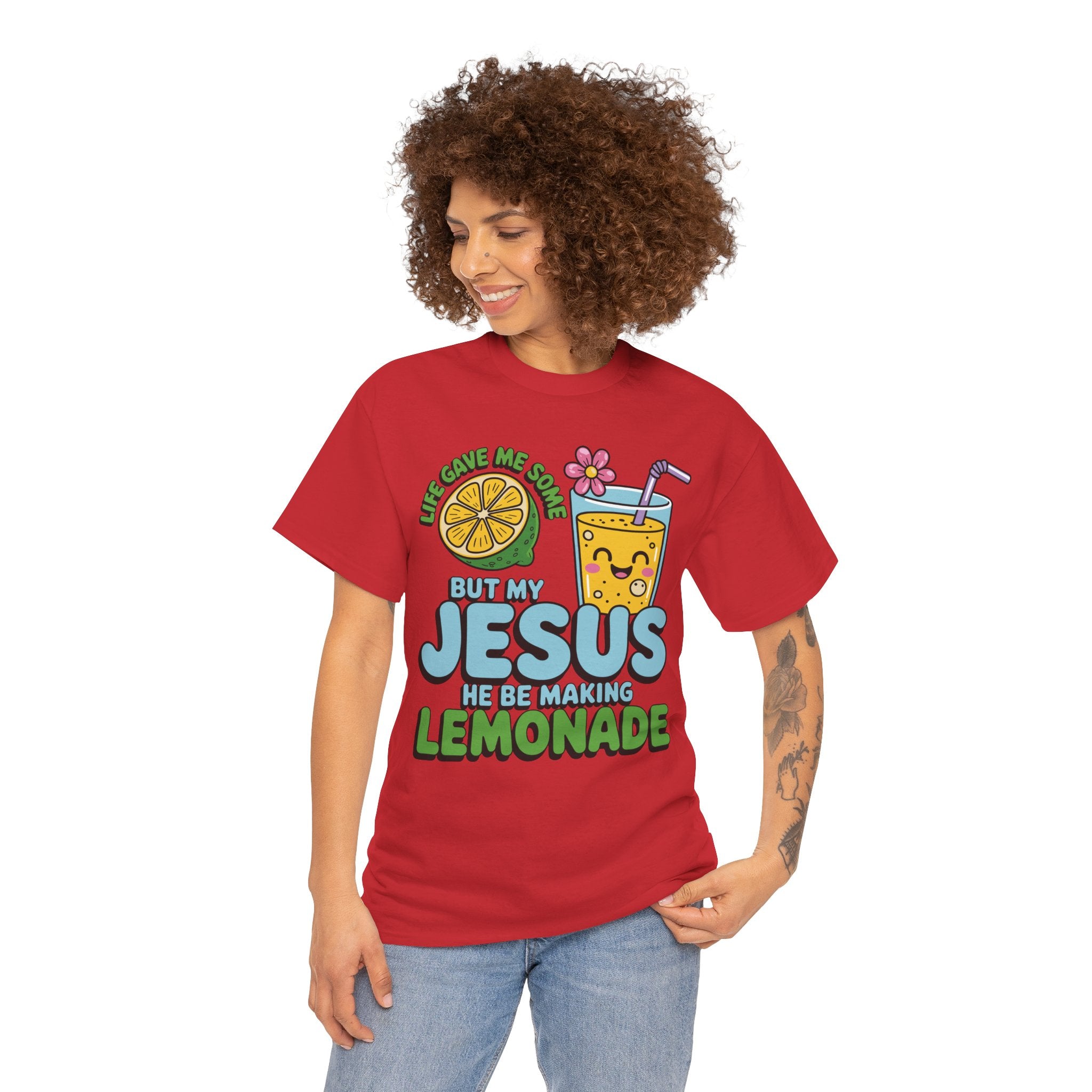 Christian Lemonade T‑Shirt — "Life Gave Me Some Lemons, My Jesus Makes Lemonade"Unisex Cotton Tee