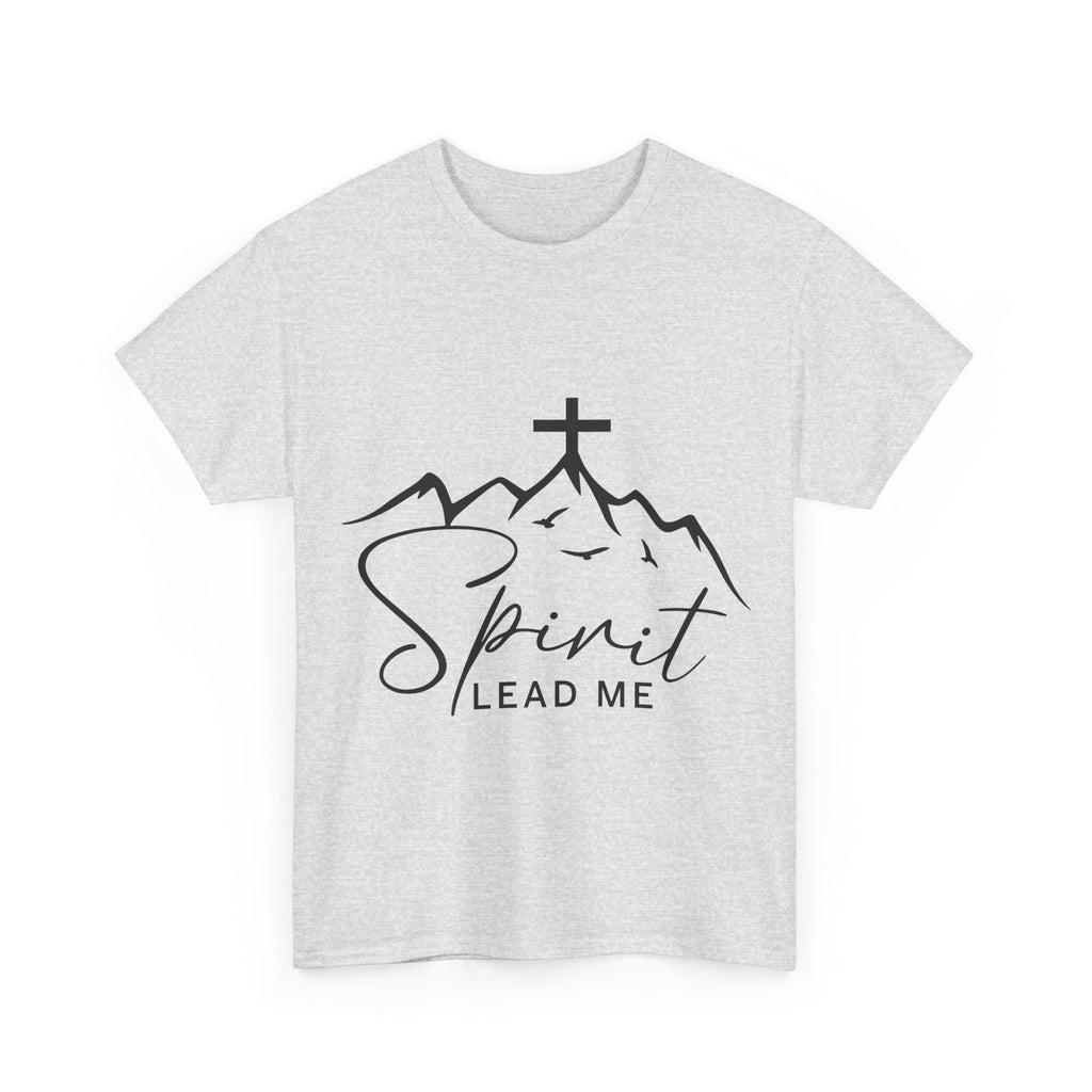 Spirit Lead Me Christian T‑Shirt — Minimalist Cross Unisex Cotton Tee