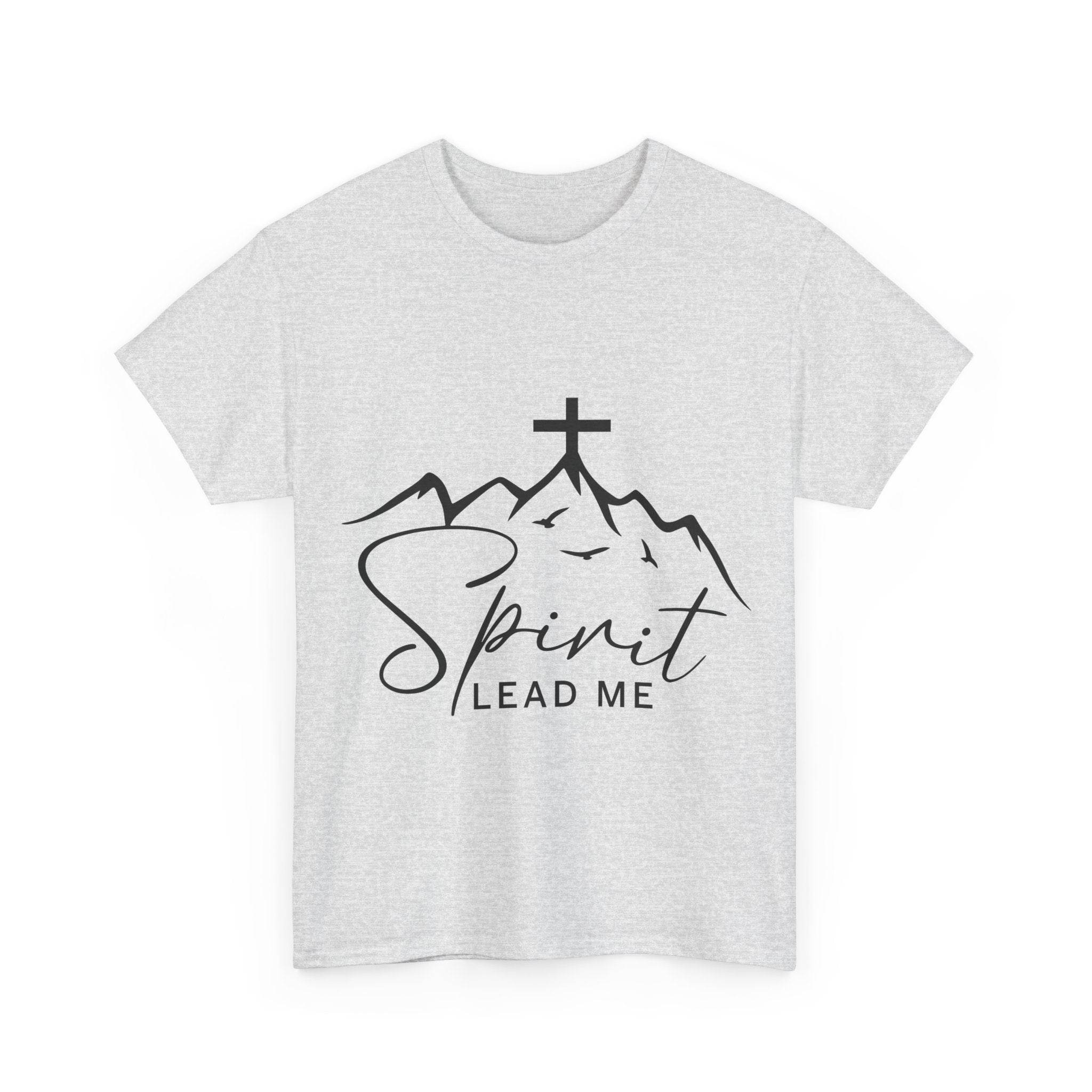 Spirit Lead Me Christian T‑Shirt — Minimalist Cross Unisex Cotton Tee