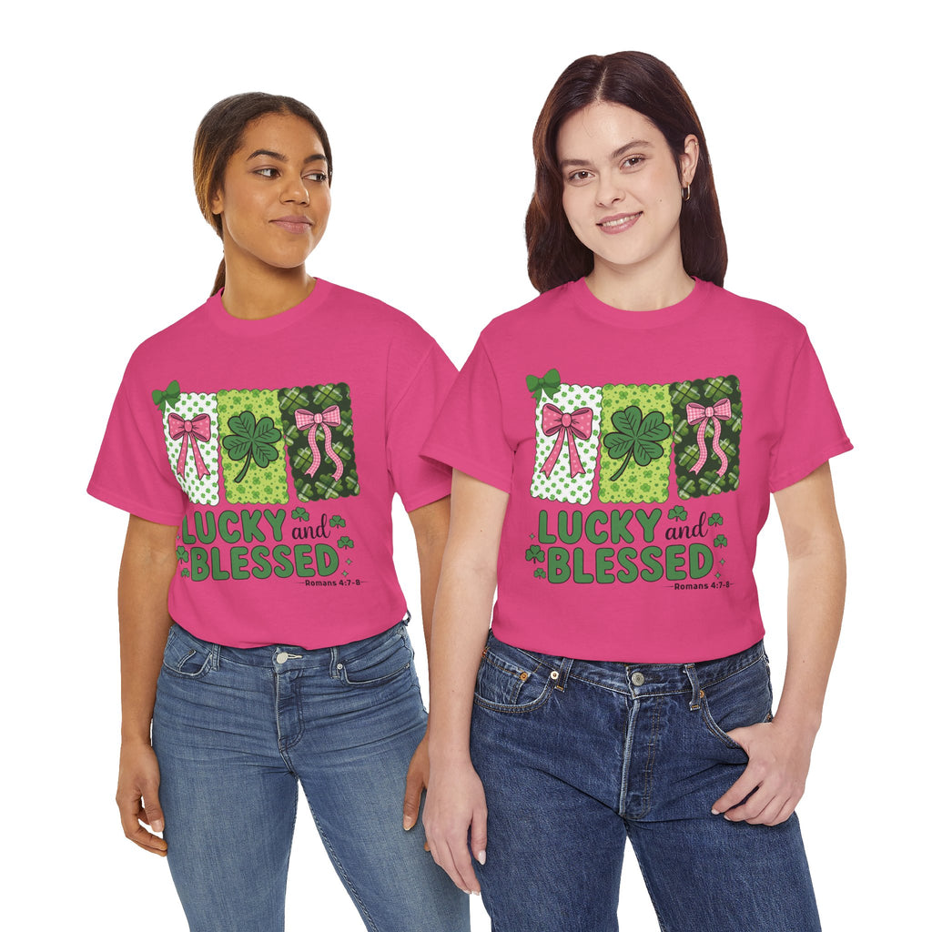 Lucky and Blessed Clover Unisex Cotton Tee