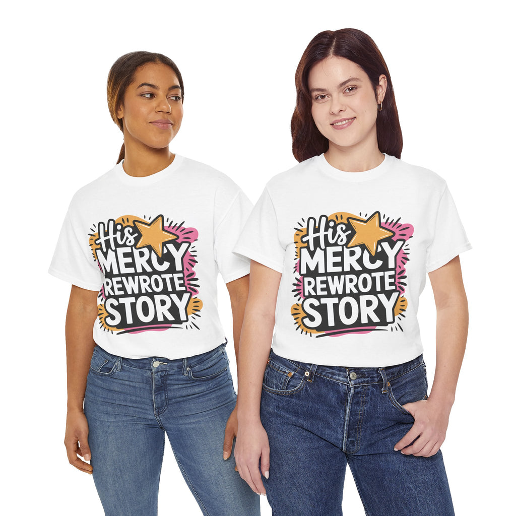 His Mercy Rewrote My Story Tee — Retro Christian Graphic T-Shirt