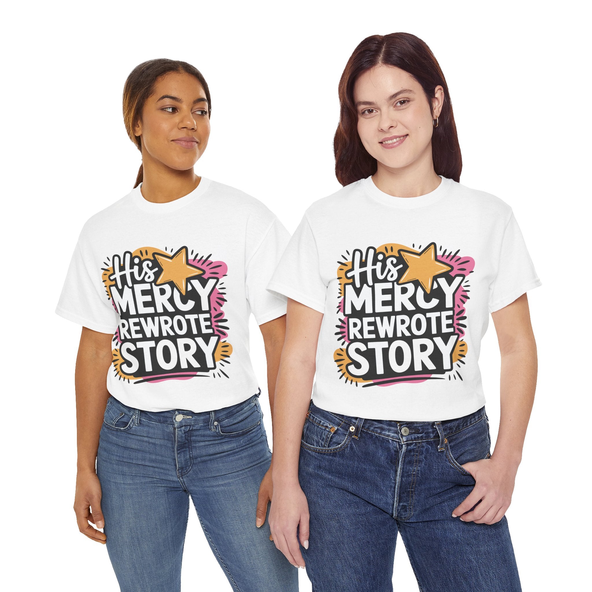 His Mercy Rewrote My Story Tee — Retro Christian Graphic T-Shirt
