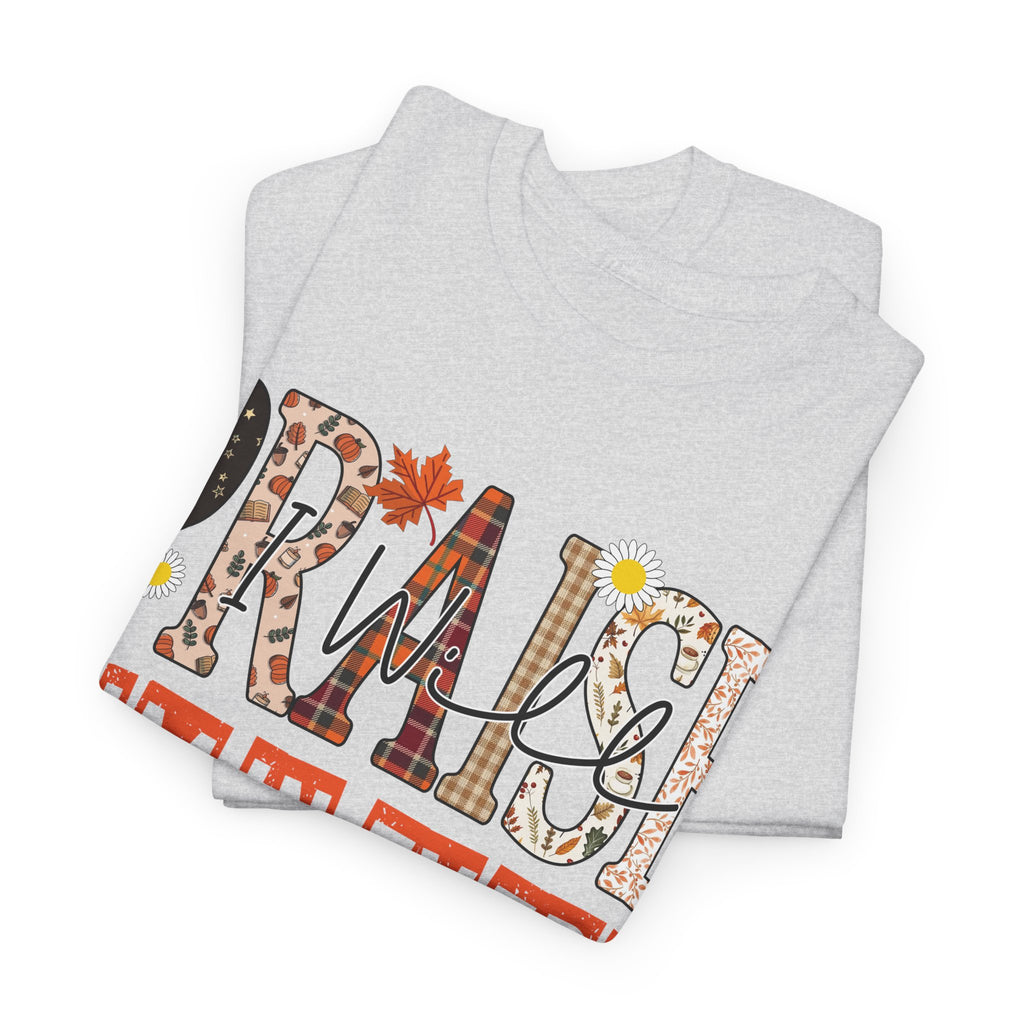 Praise Him In Every Tee — Fall Daisies & Leaf Floral Graphic Unisex Cotton T-Shirt