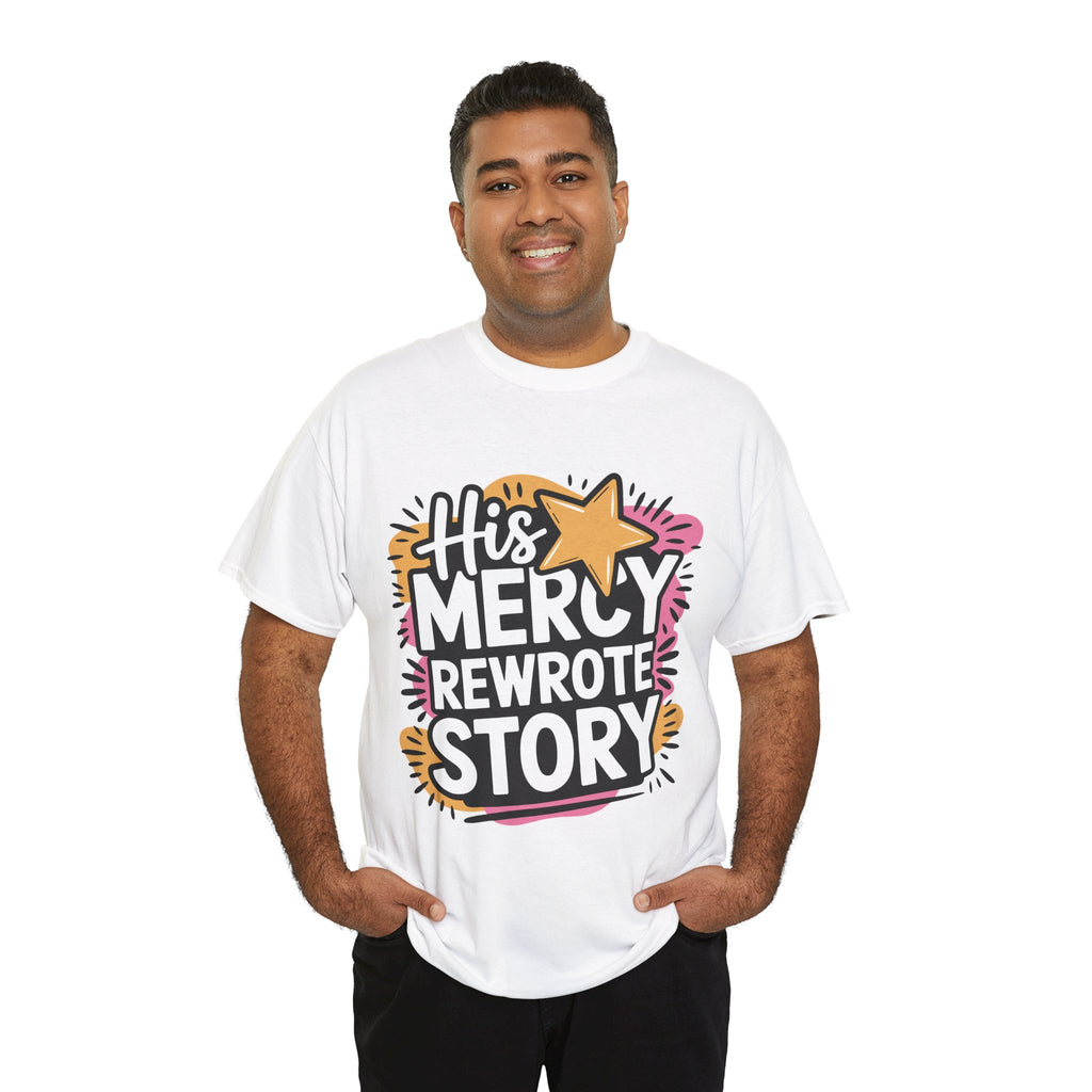 His Mercy Rewrote My Story Tee — Retro Christian Graphic T-Shirt