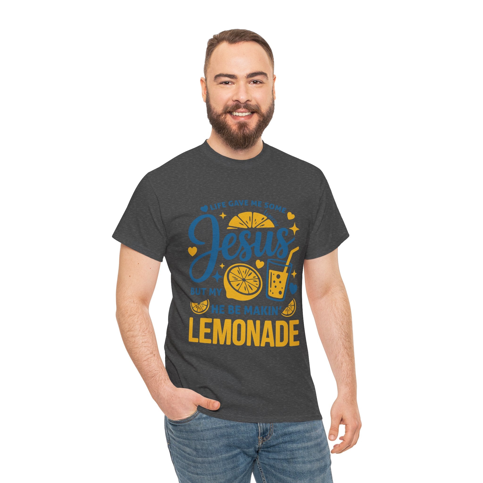 Christian Lemonade T-Shirt — “Life gave me some lemons but my Jesus He be makin’ lemonade”. Unisex Cotton Tee