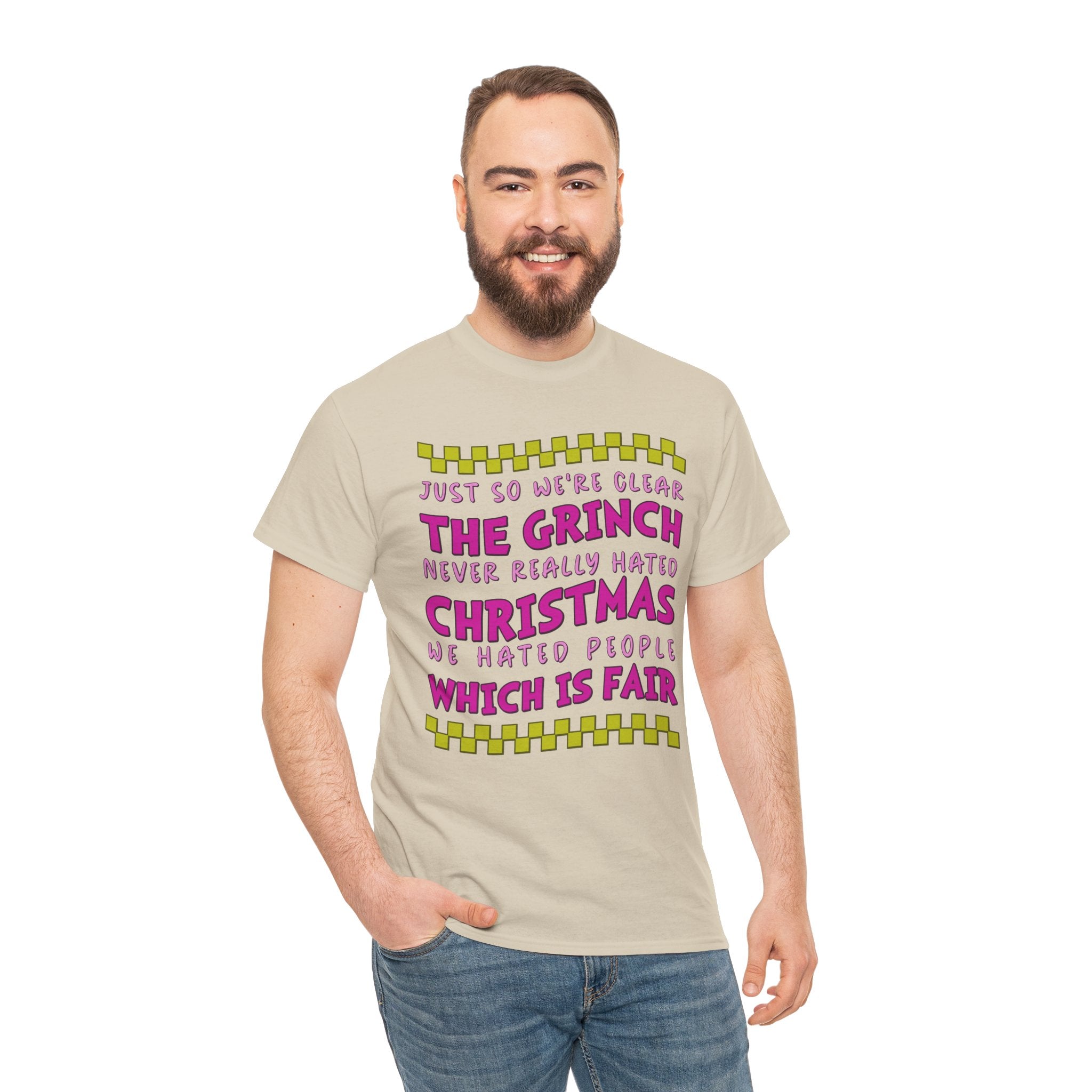 Grinch Never Hated Christmas Funny Unisex Cotton Tee