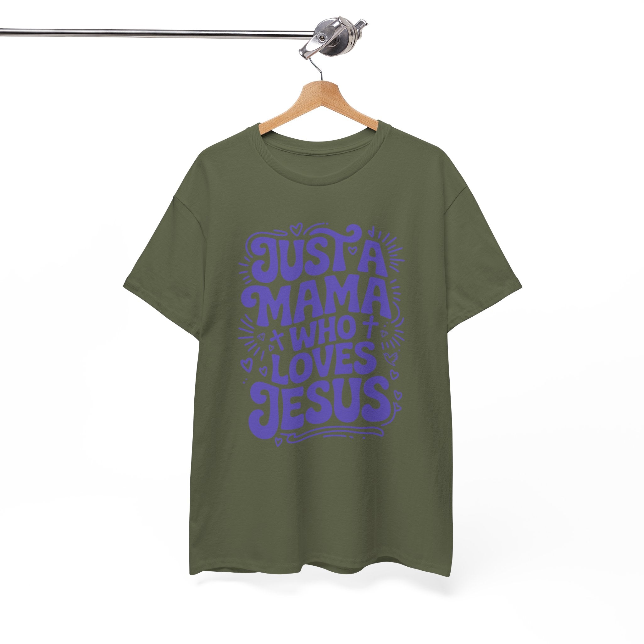 Mama Who Loves Jesus T-Shirt — Bright Green Bubbly Faith Unisex Cotton Tee