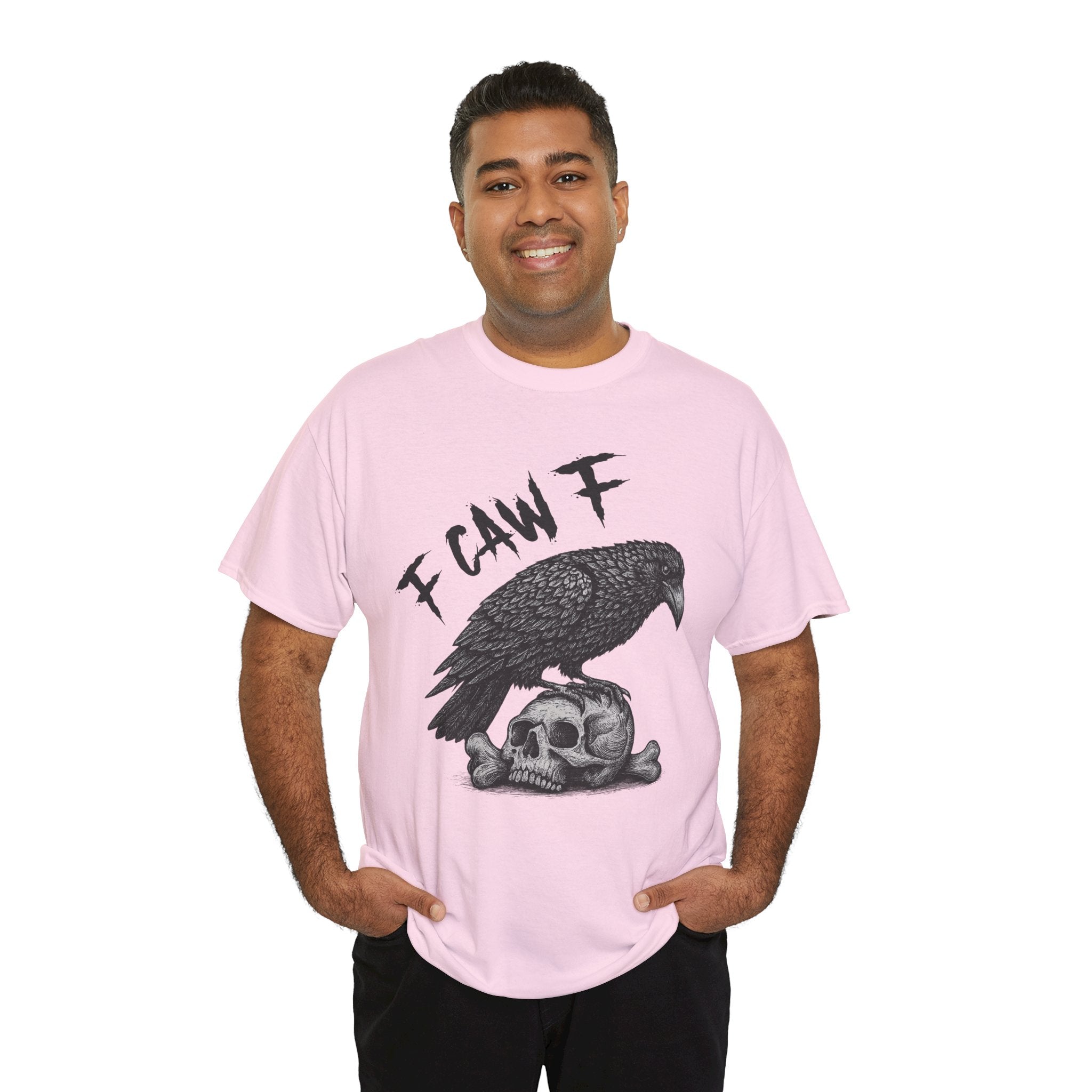 Gothic Crow & Skull T-Shirt — Dark Gothic Skull Unisex Cotton Tee