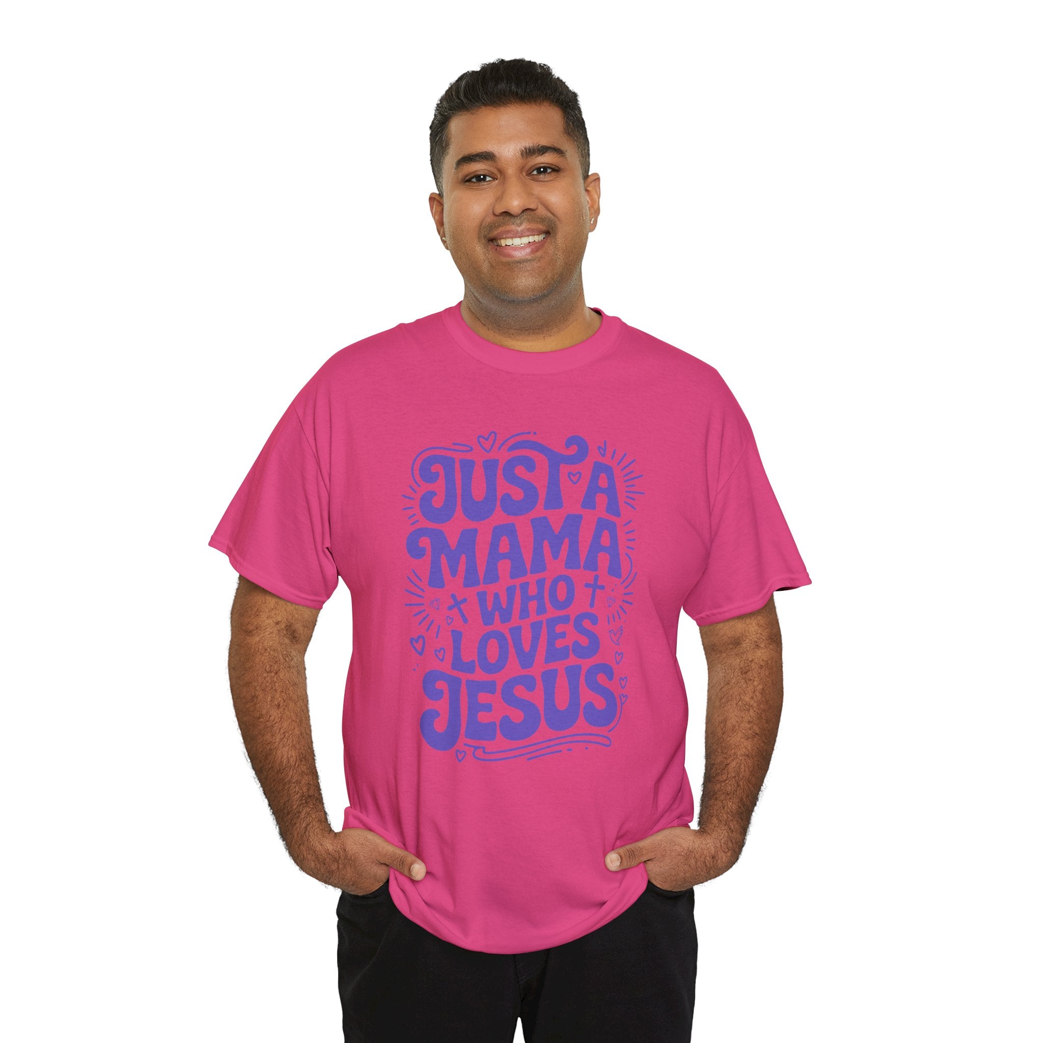 Mama Who Loves Jesus T-Shirt — Bright Green Bubbly Faith Unisex Cotton Tee