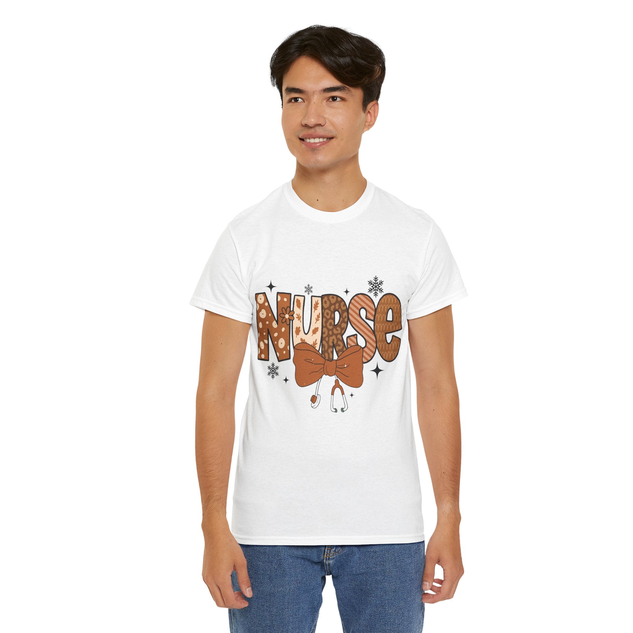 NURSE Fall Stethoscope Tee — Brown Autumn Nurse Unisex CottonT shirt
