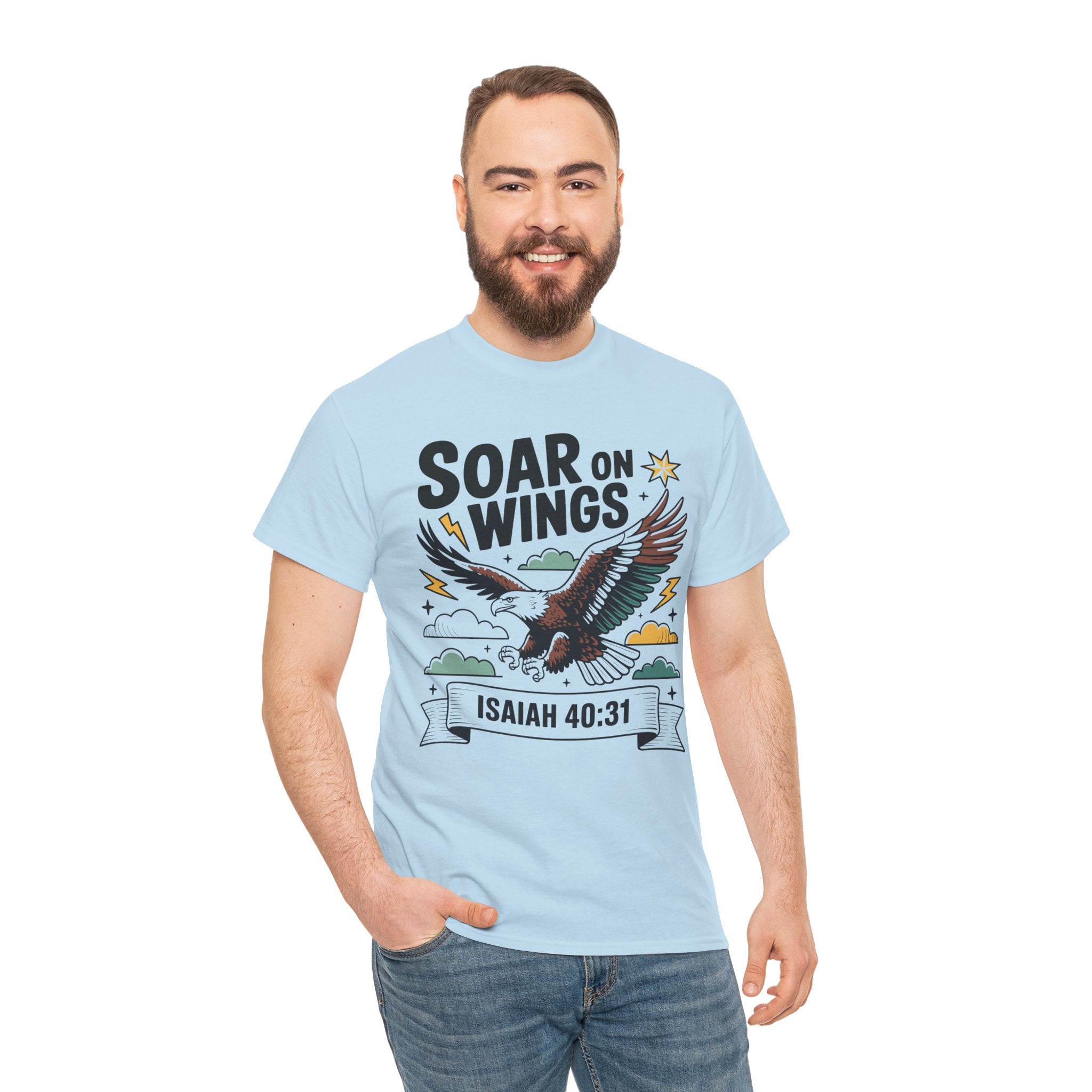 Isaiah 40:31 "Soar on Wings" Eagle Unisex Cotton T-Shirt