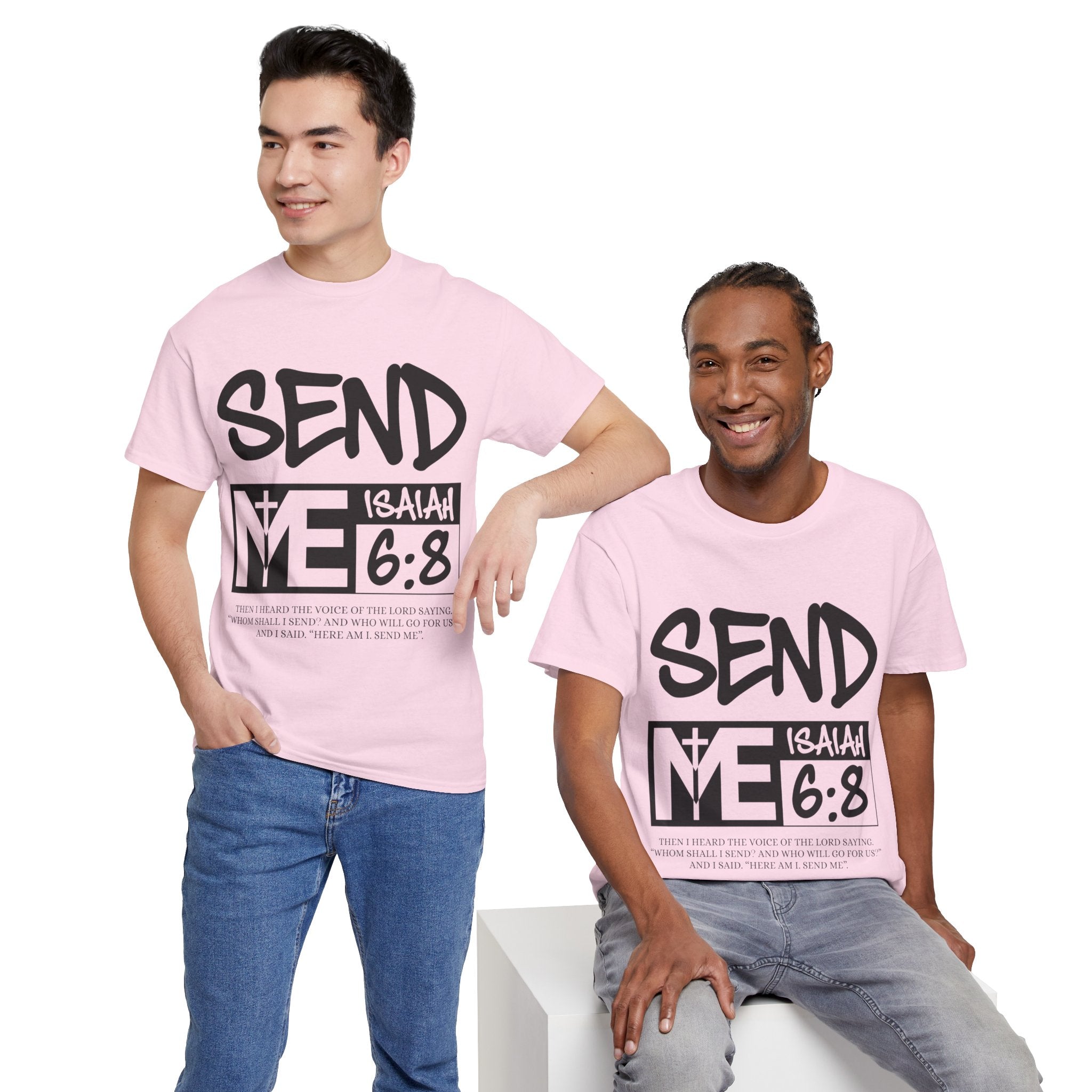 Send Me Isaiah 6:8 Christian T-Shirt — Cross Faith Unisex Cotton Tee
