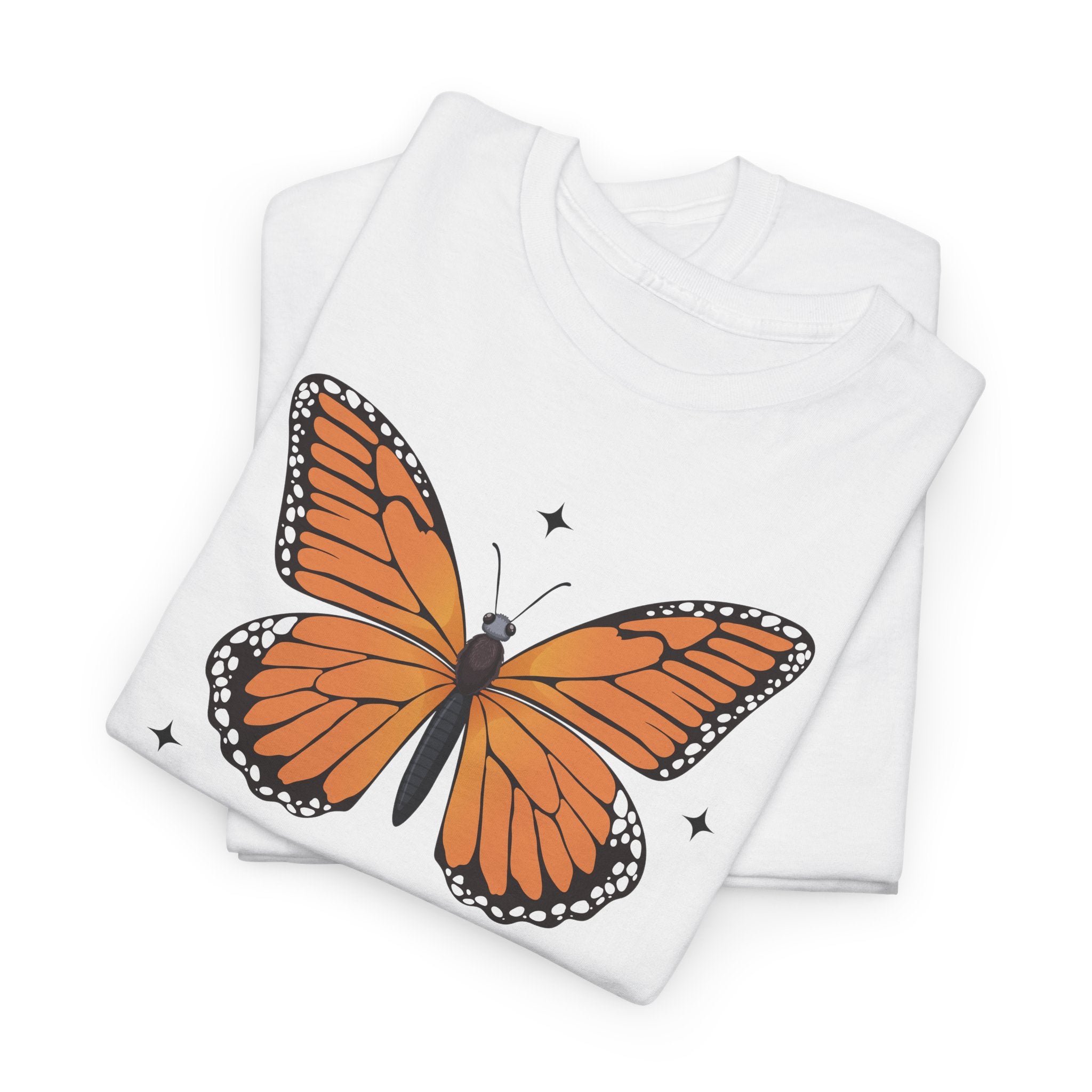 Monarch Butterfly Tee — "Less of Me, More of Him" Christian Unisex cotton T‑Shirt