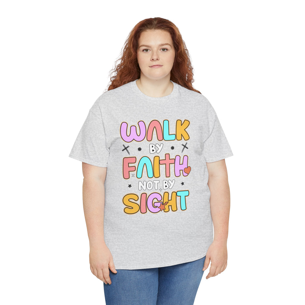 Walk by Faith Not by Sight T-Shirt — Pastel Christian Faith Unisex Cotton Tee