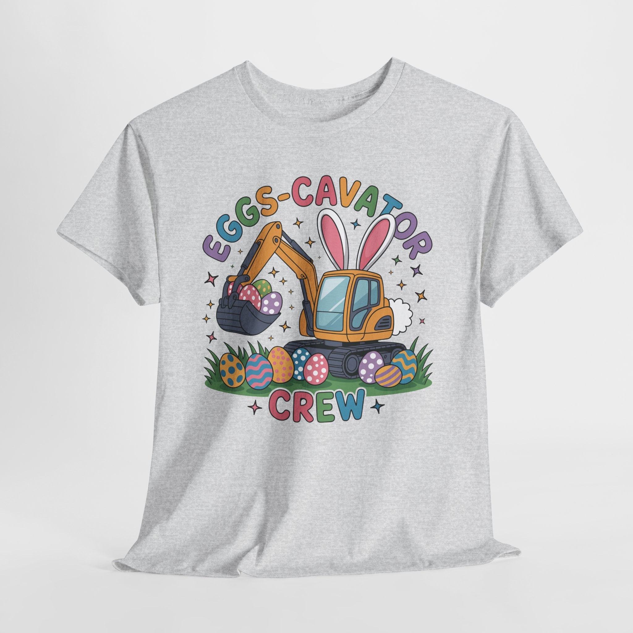 Easter 'Eggs-cavator Crew' Kids Tee — Excavator Bunny & Eggs Unisex Cotton Tee