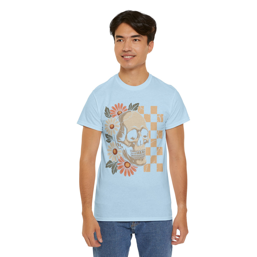 Skull Daisy Unisex Cotton Tshirt