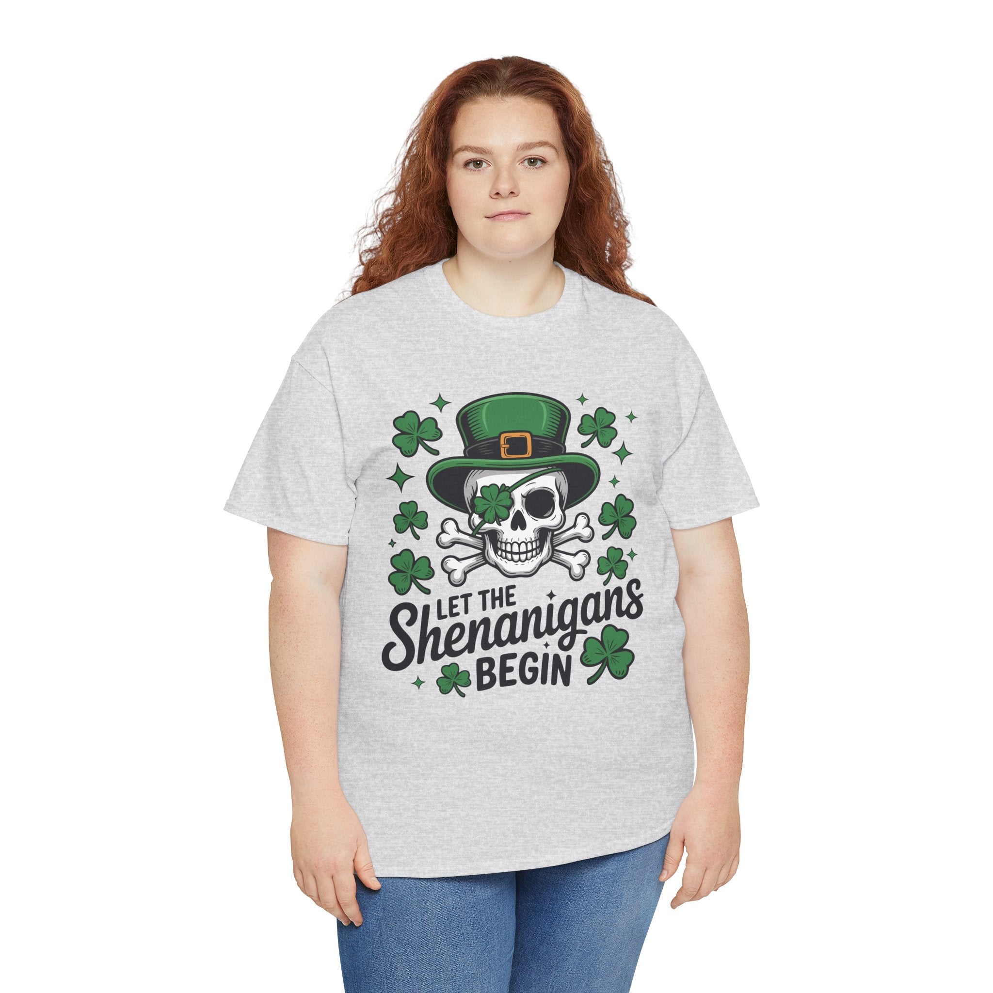 Let the Shenanigans Begin — Leprechaun Skull Unisex Cotton T-Shirt