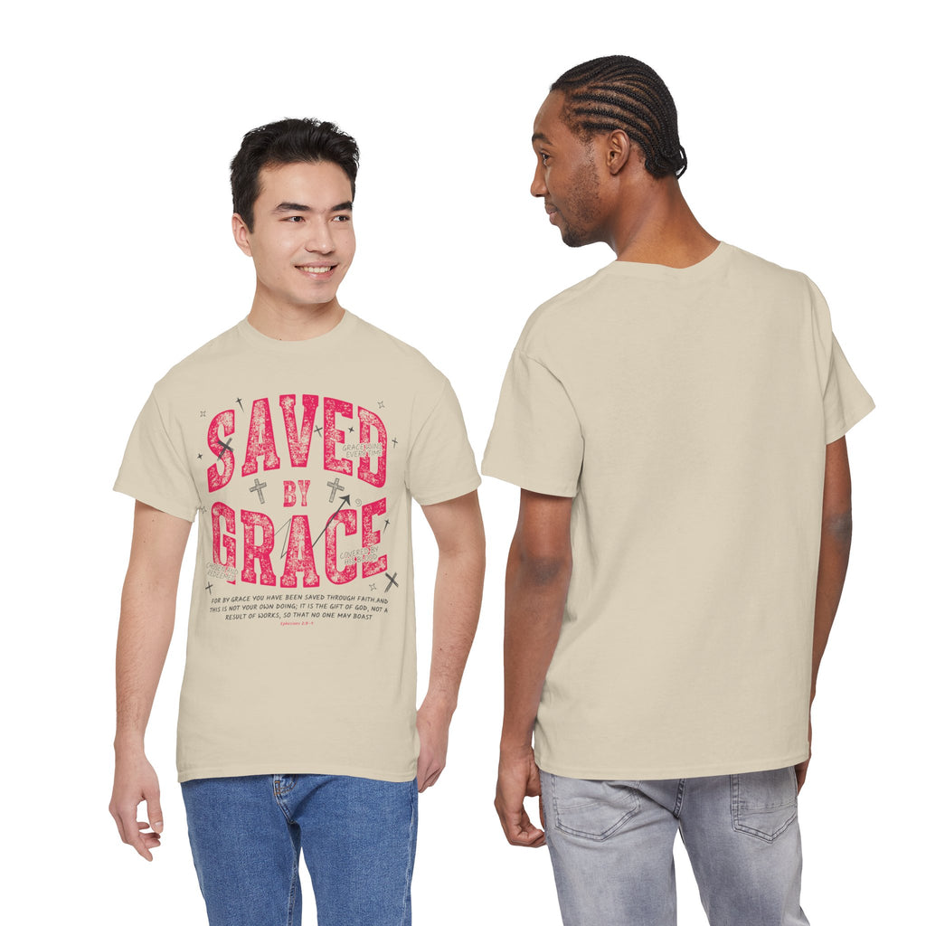 Saved by Grace Ephesians 2:8-9 Unisex Cotton T-Shirt