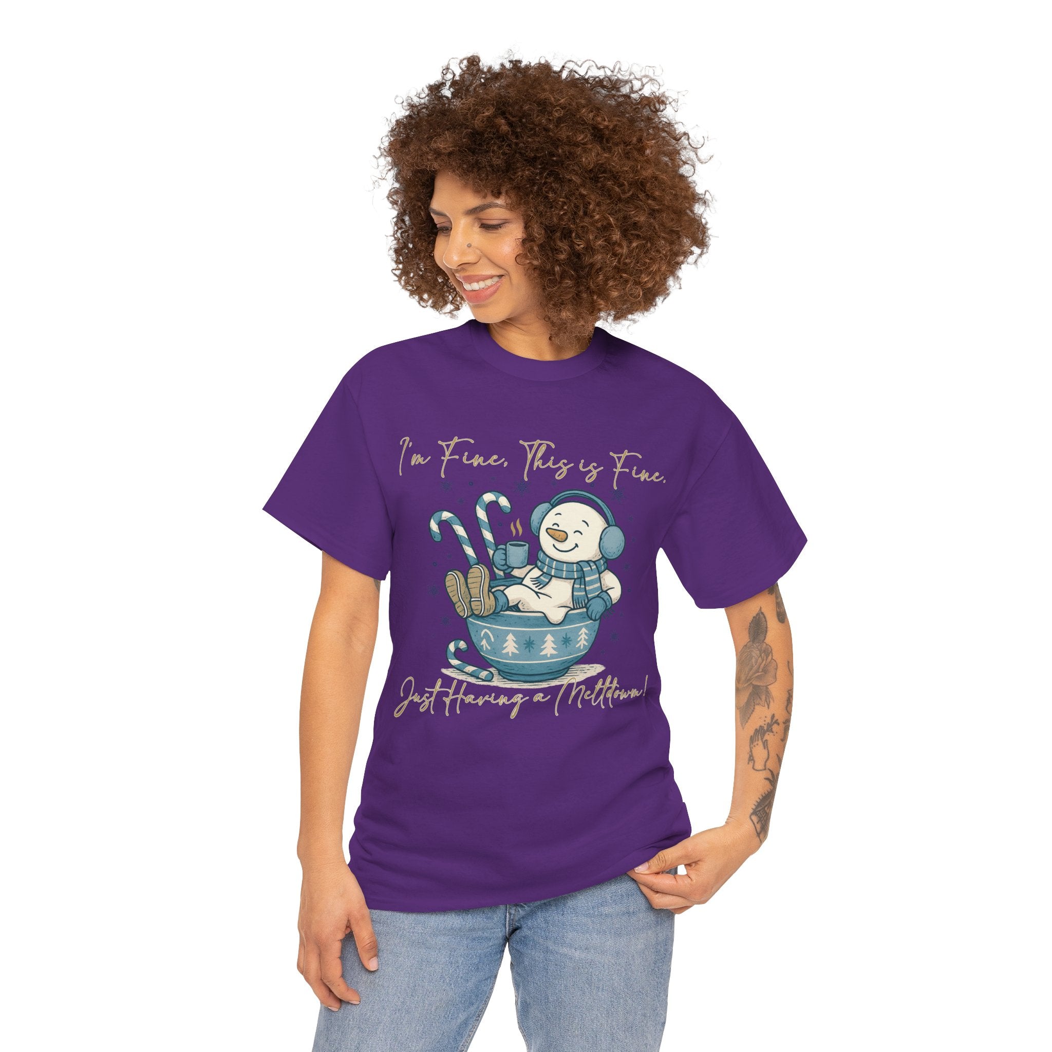 Snowman Hot Cocoa Unisex Cotton Tee