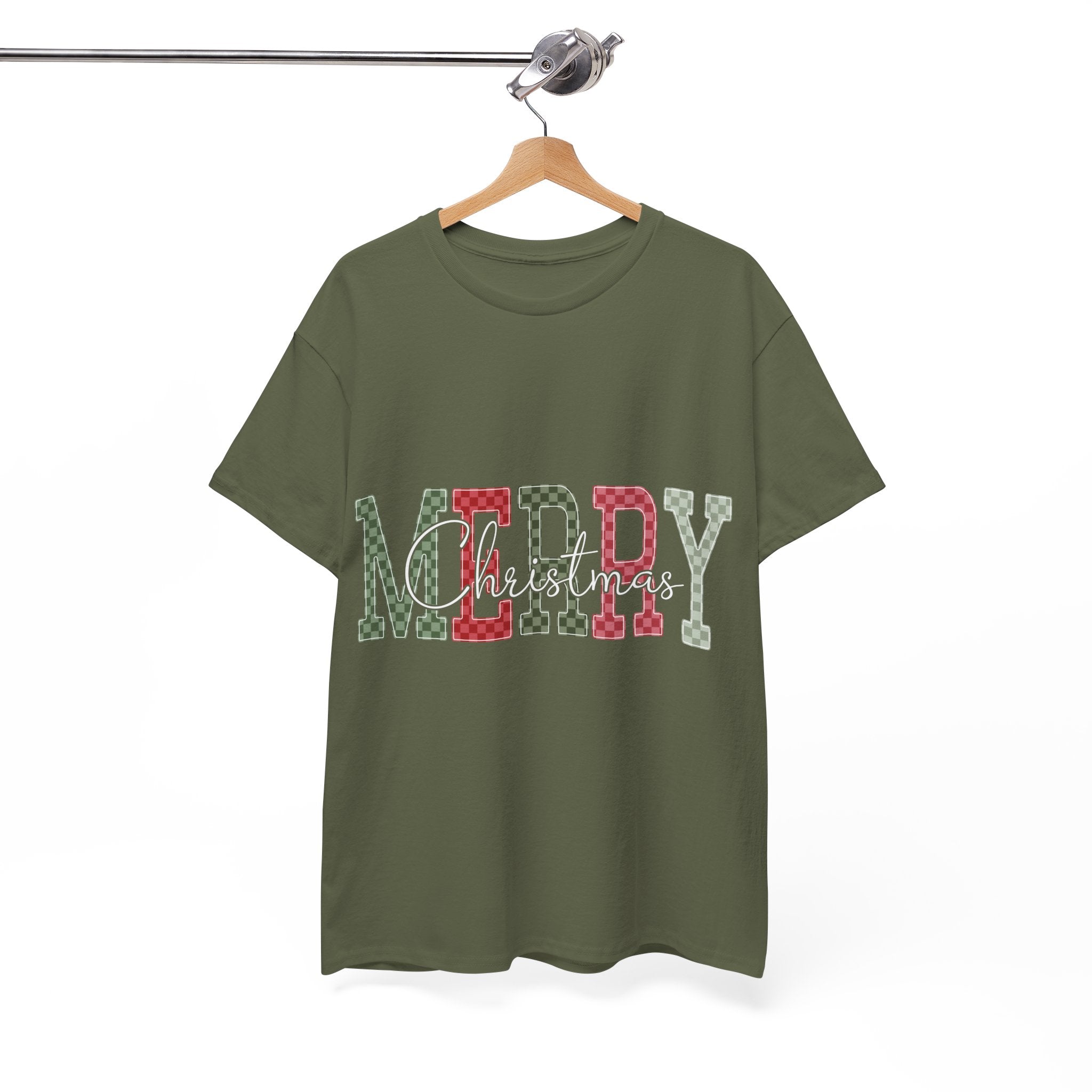 Plaid Merry Christmas Unisex Cotton Tee