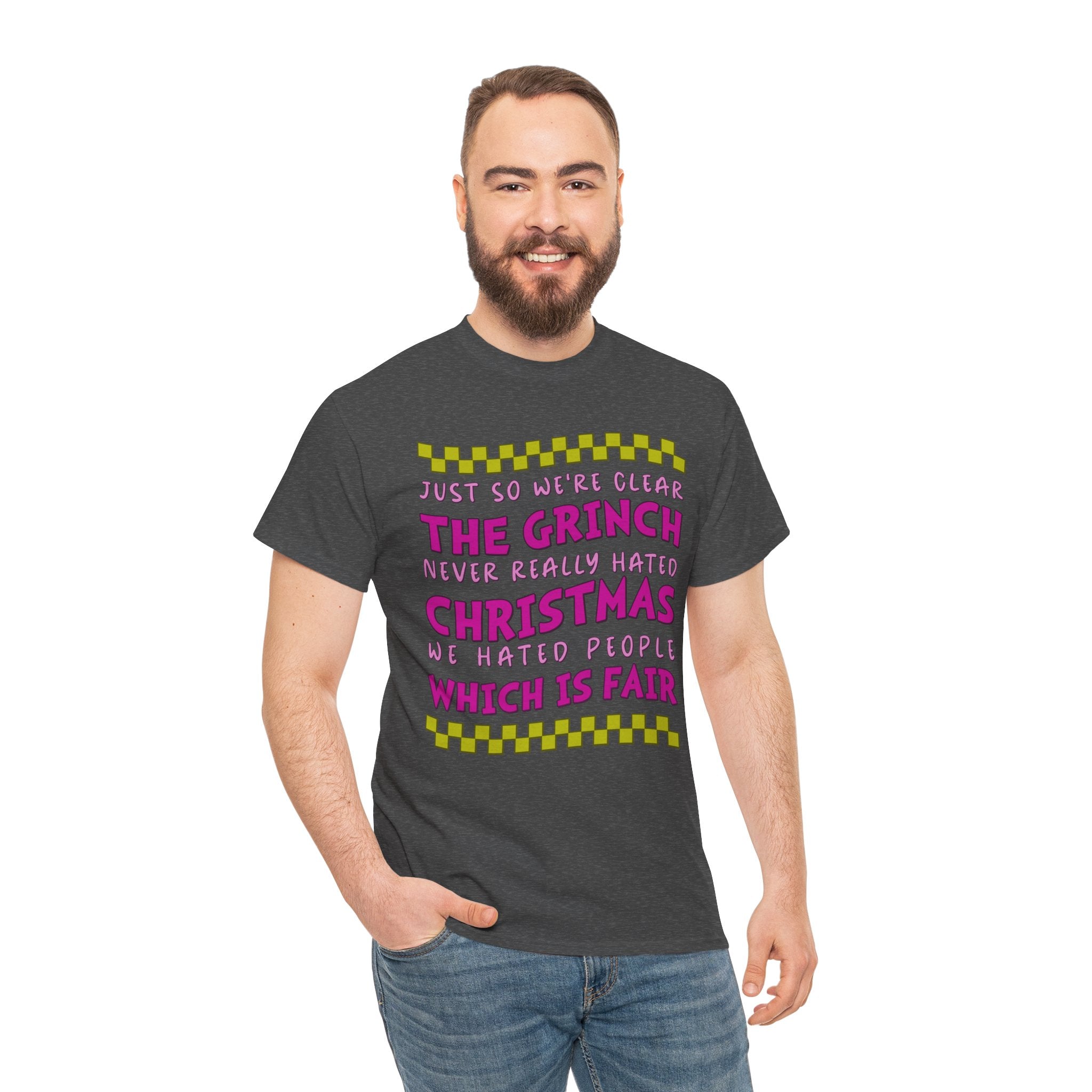 Grinch Never Hated Christmas Funny Unisex Cotton Tee