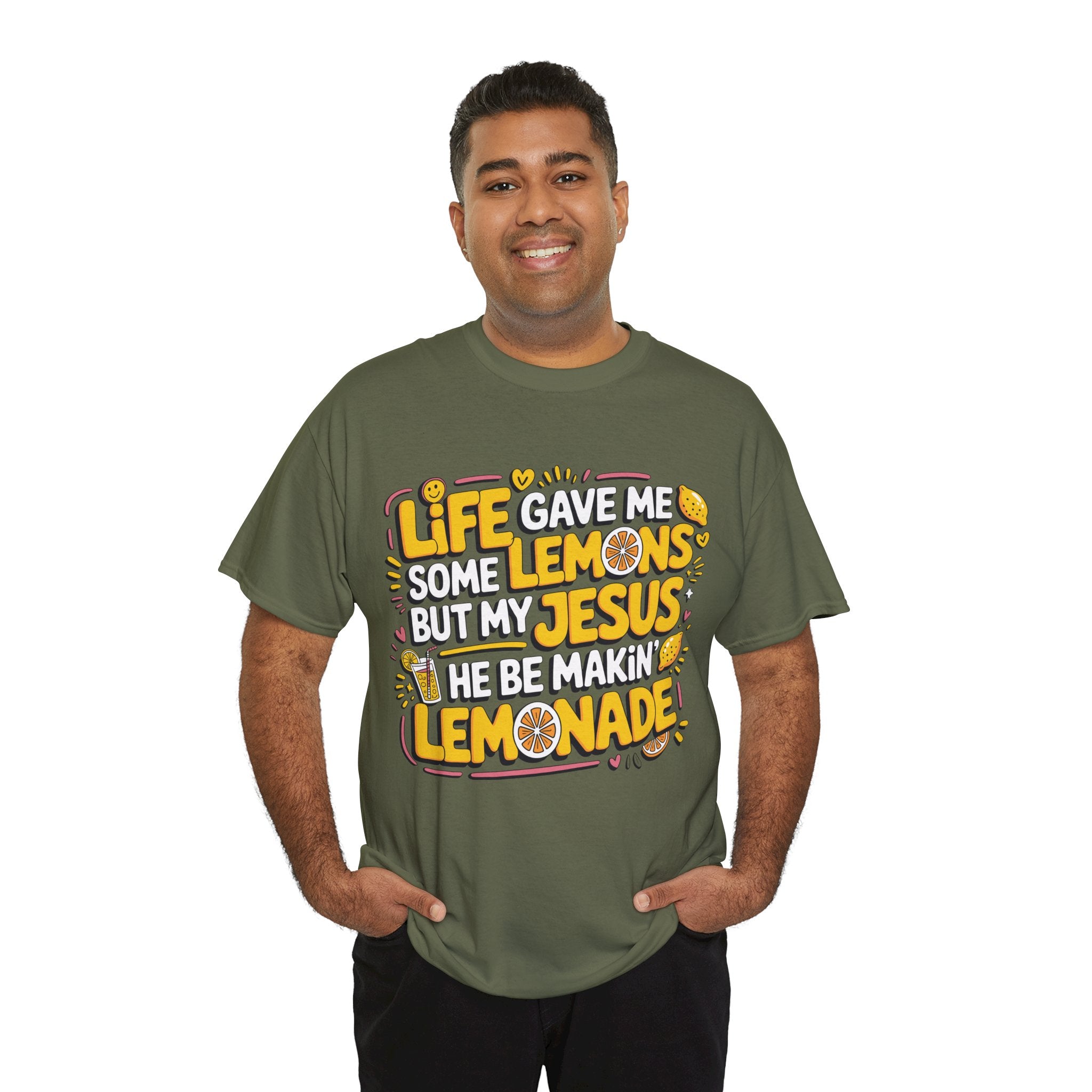 Christian Lemonade T-Shirt — “Life gave me some lemons but my Jesus he be makin’ lemonade”Unisex Cotton Tee