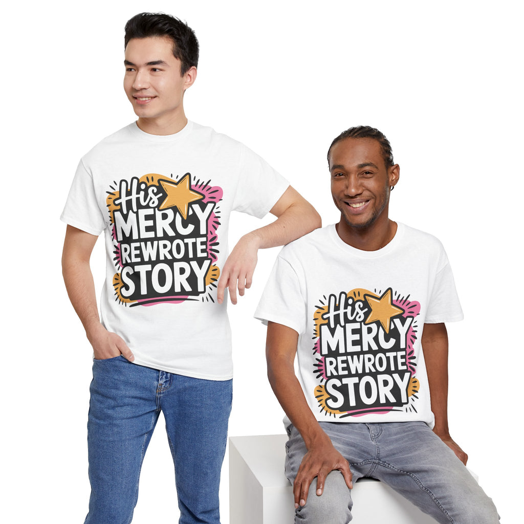 His Mercy Rewrote My Story Tee — Retro Christian Graphic T-Shirt