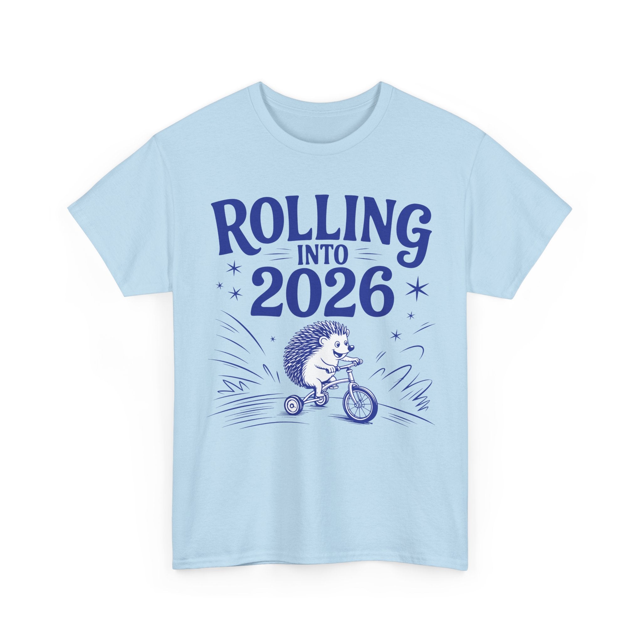 Rolling Into 2026 Hedgehog Tricycle Unisex Cotton Tee