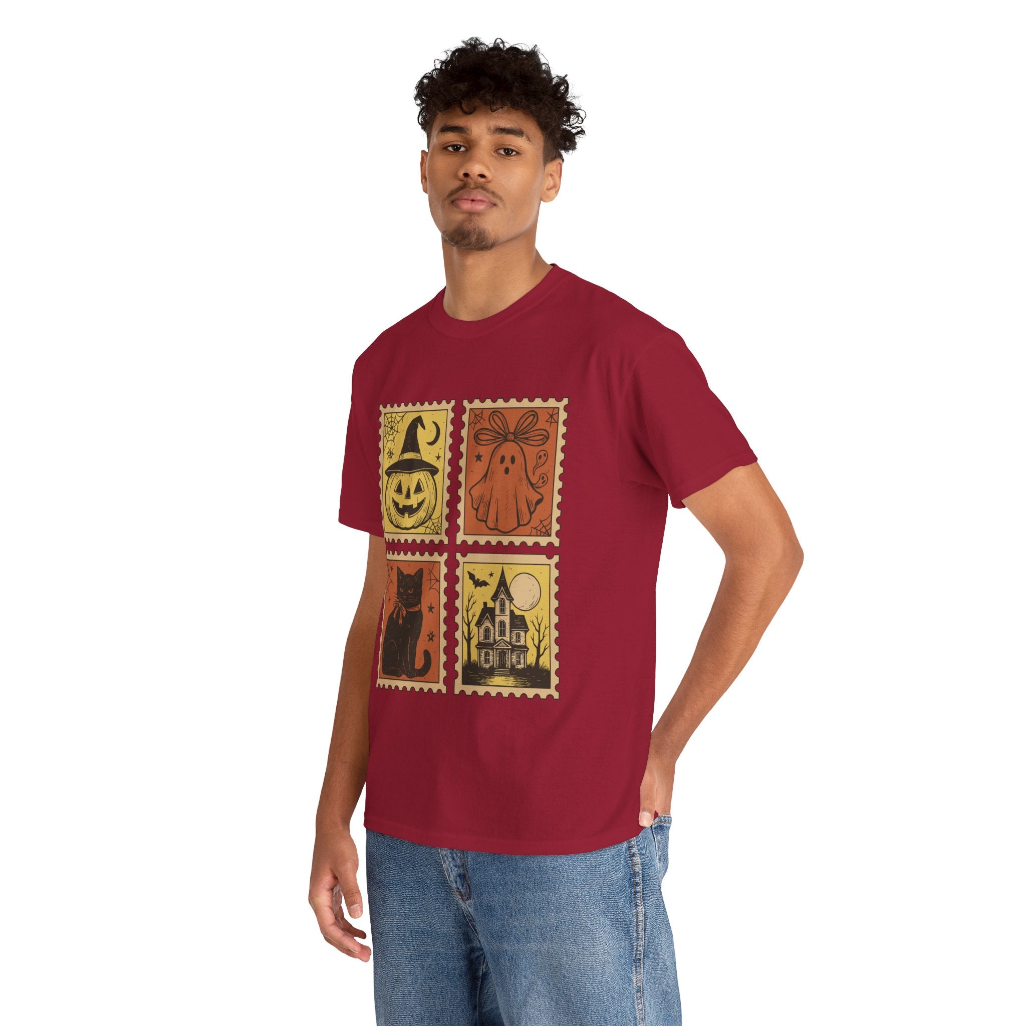 Halloween Stamp Design Unisex Heavy Cotton Tee
