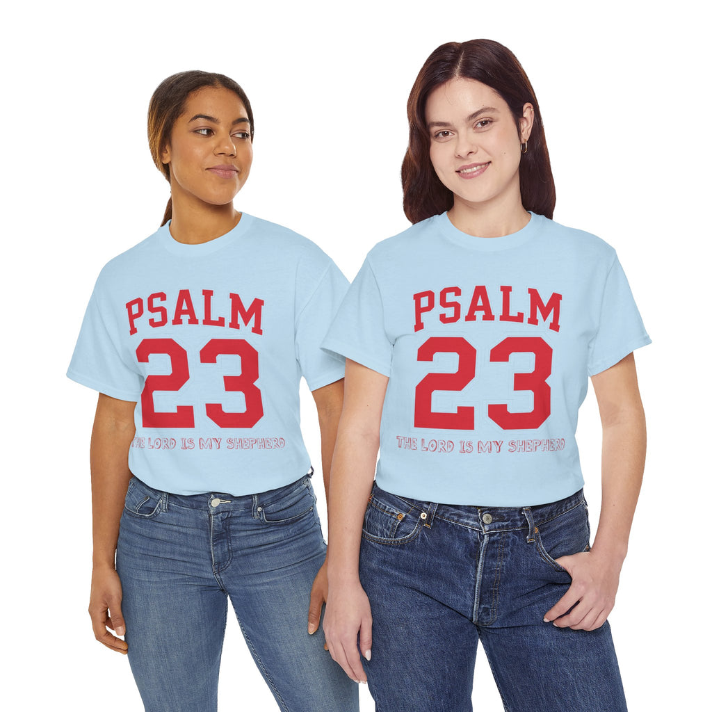 Psalm 23 Varsity T-Shirt — “The Lord Is My Shepherd” Unisex Cotton Tee