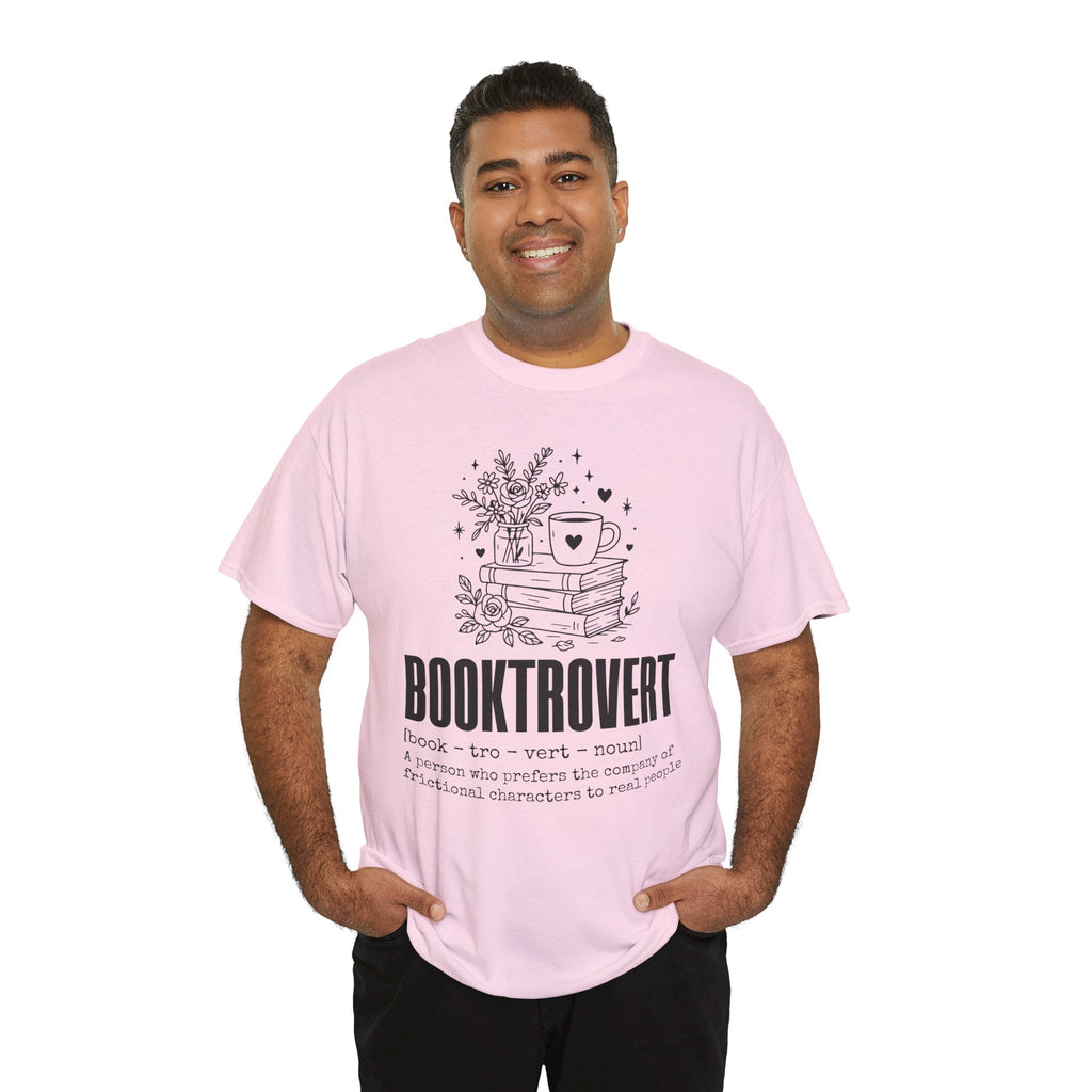 Booktrovert Graphic Tee — "Booktrovert" Definition, Books & Coffee Design Unisex Cotton Tee