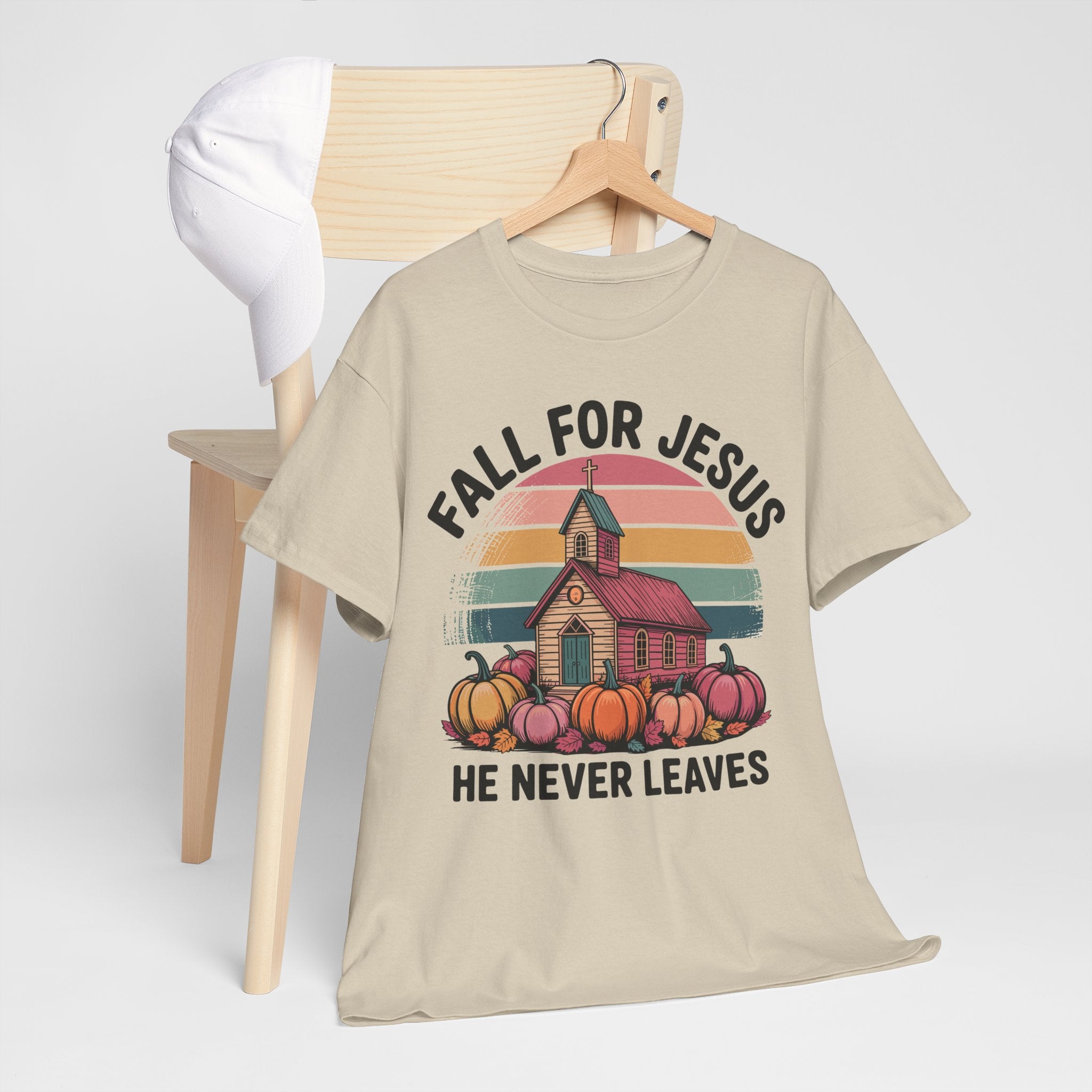 Jesus Leopard Print Fall T-Shirt — Pumpkins, Leaves & Floral Faith Unisex Cotton Tee