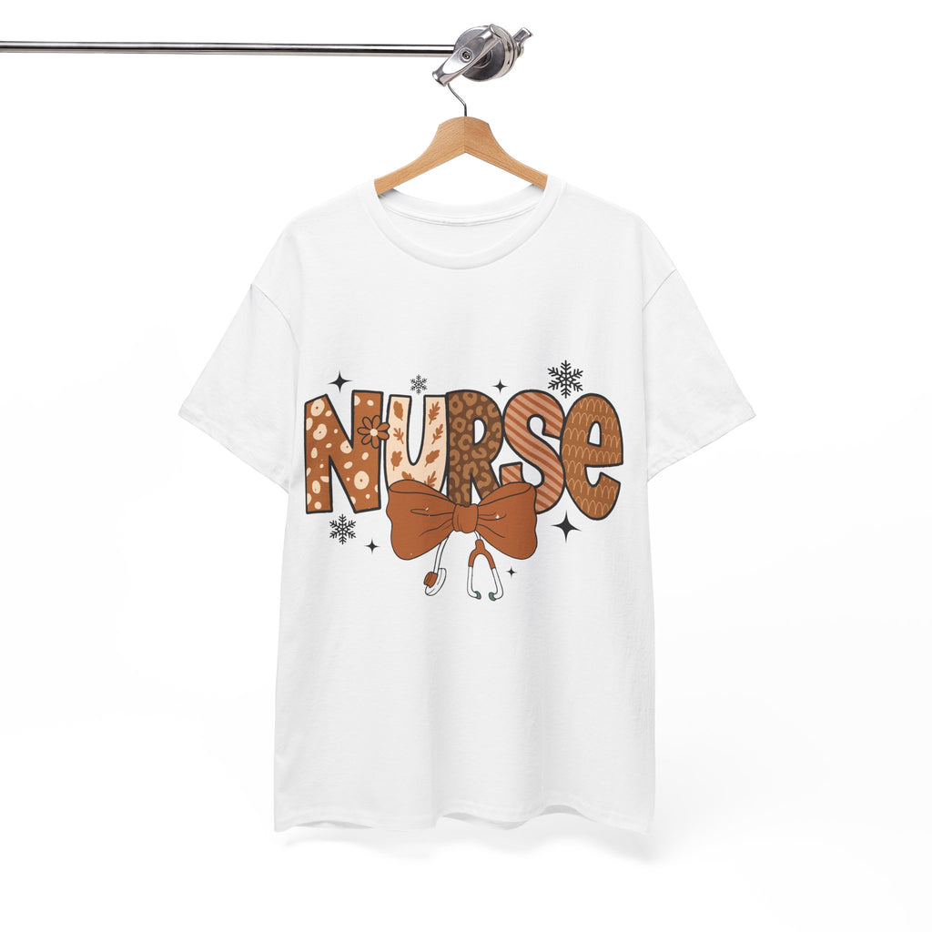 NURSE Fall Stethoscope Tee — Brown Autumn Nurse Unisex CottonT shirt