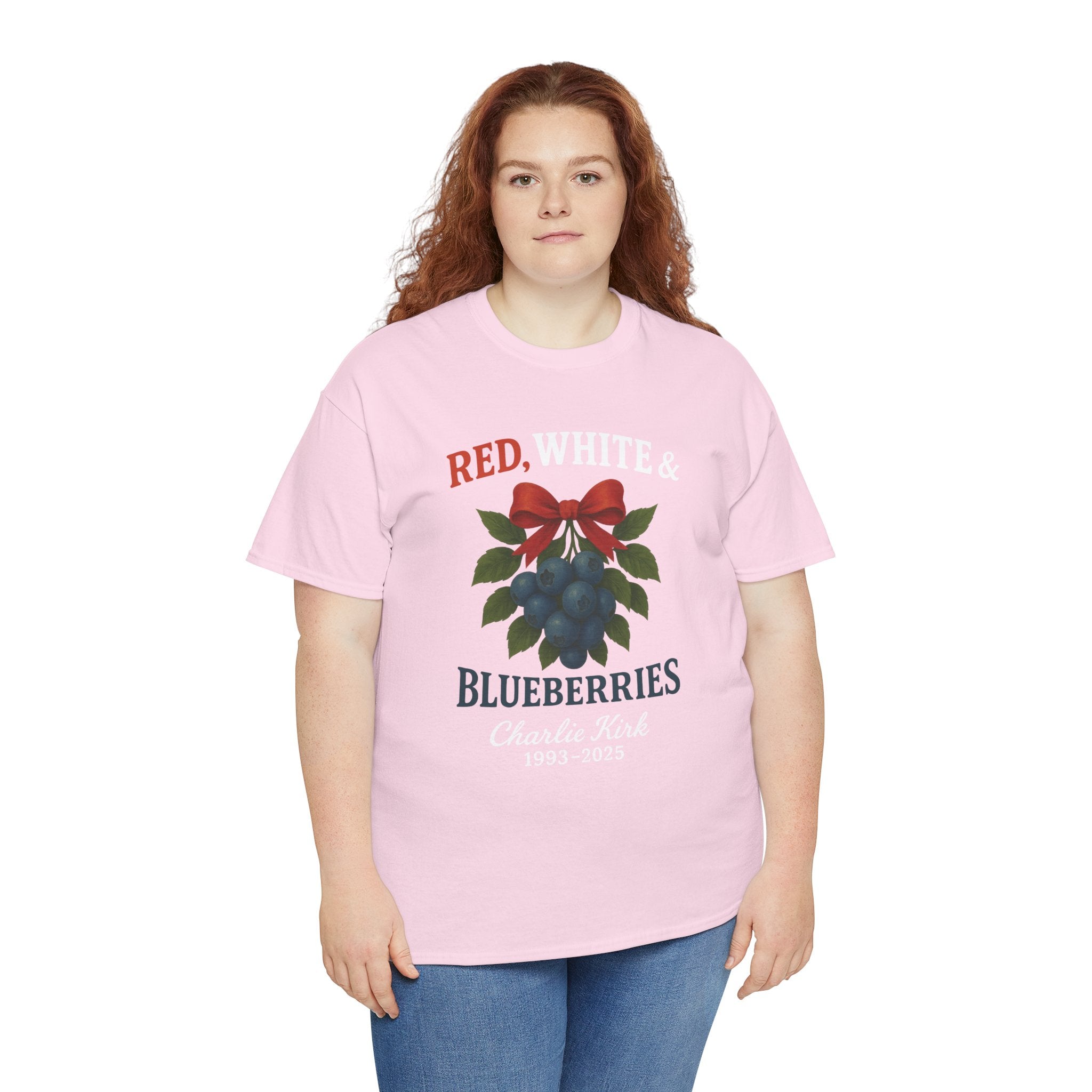 Red, White & Blueberries T-Shirt — Patriotic Blueberry Graphic Unisex Cotton Tee