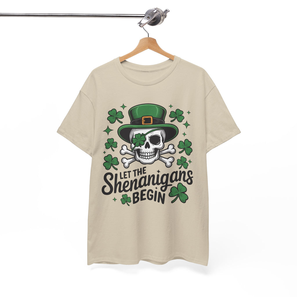 Let the Shenanigans Begin — Leprechaun Skull Unisex Cotton T-Shirt