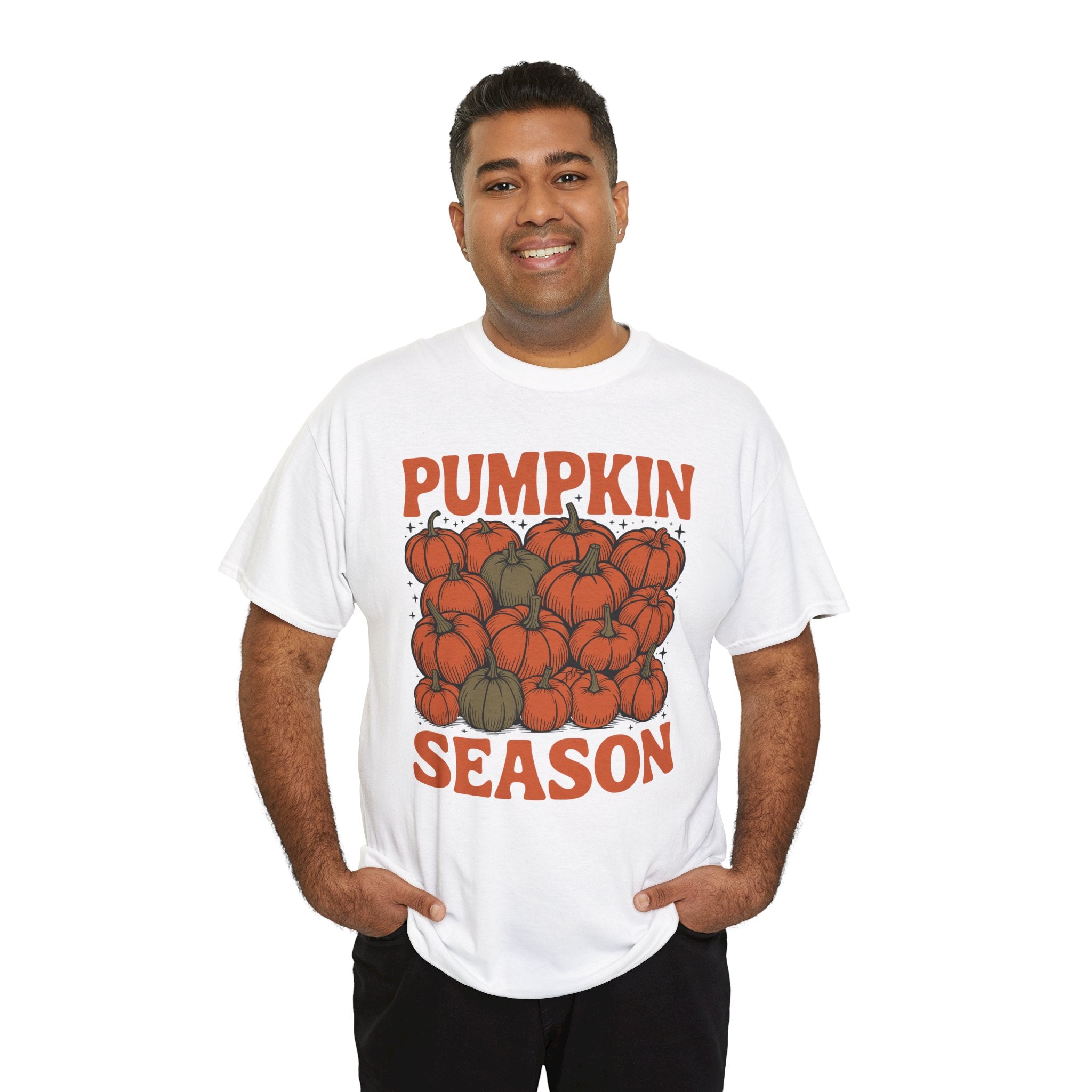 Pumpkin Season Tee — Fall Pumpkin Pile Unisex Cotton Tee