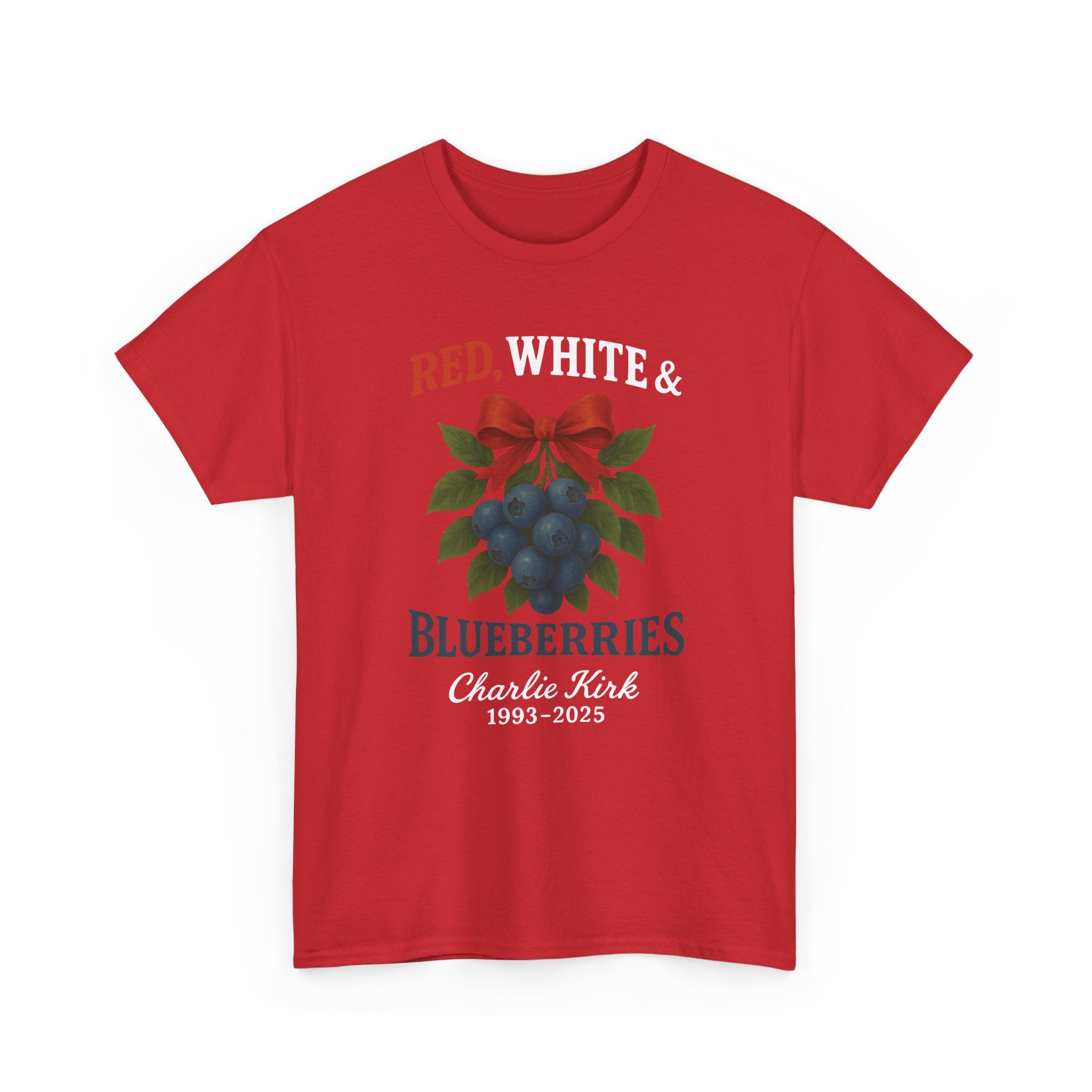 Red, White & Blueberries T-Shirt — Patriotic Blueberry Graphic Unisex Cotton Tee