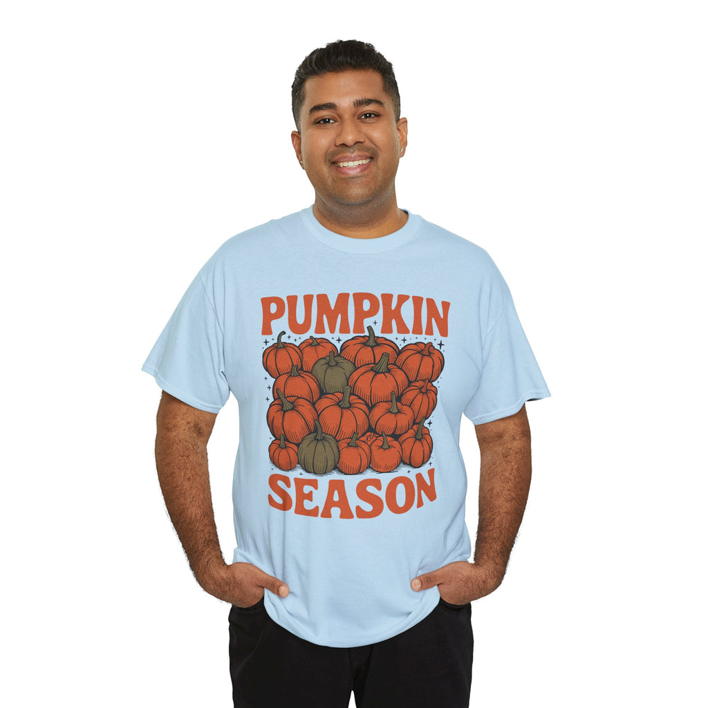 Pumpkin Season Tee — Fall Pumpkin Pile Unisex Cotton Tee