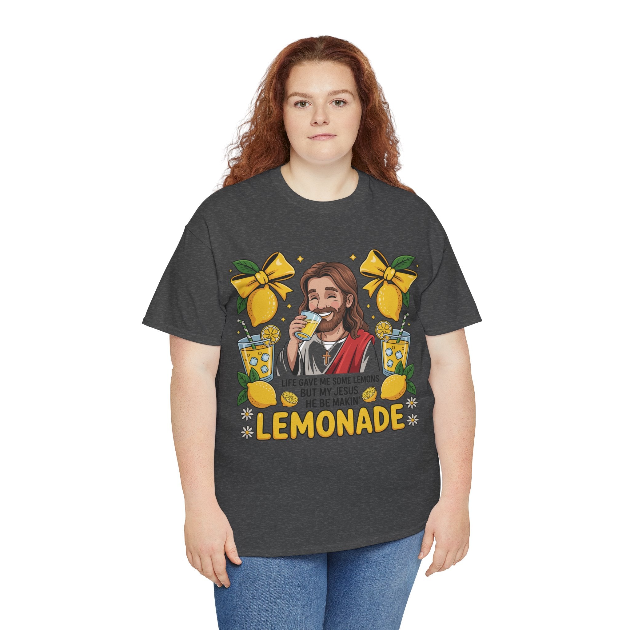Jesus Drinking Lemonade T-Shirt — "Life Gave Me Some Lemons" Christian Unisex Cotton Tee