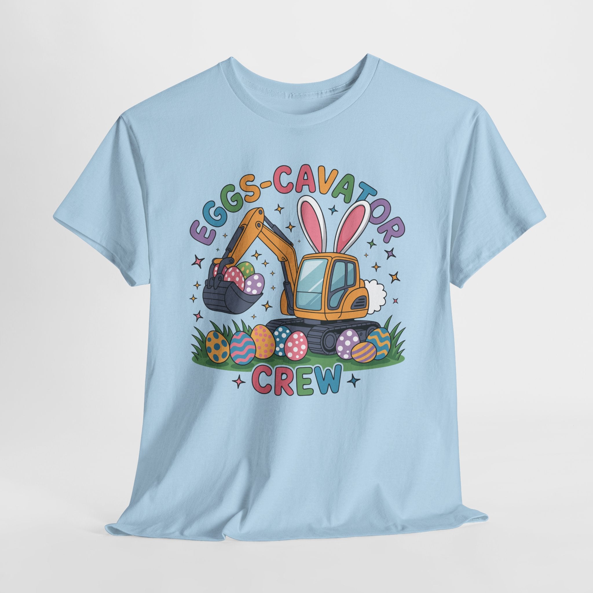 Easter 'Eggs-cavator Crew' Kids Tee — Excavator Bunny & Eggs Unisex Cotton Tee