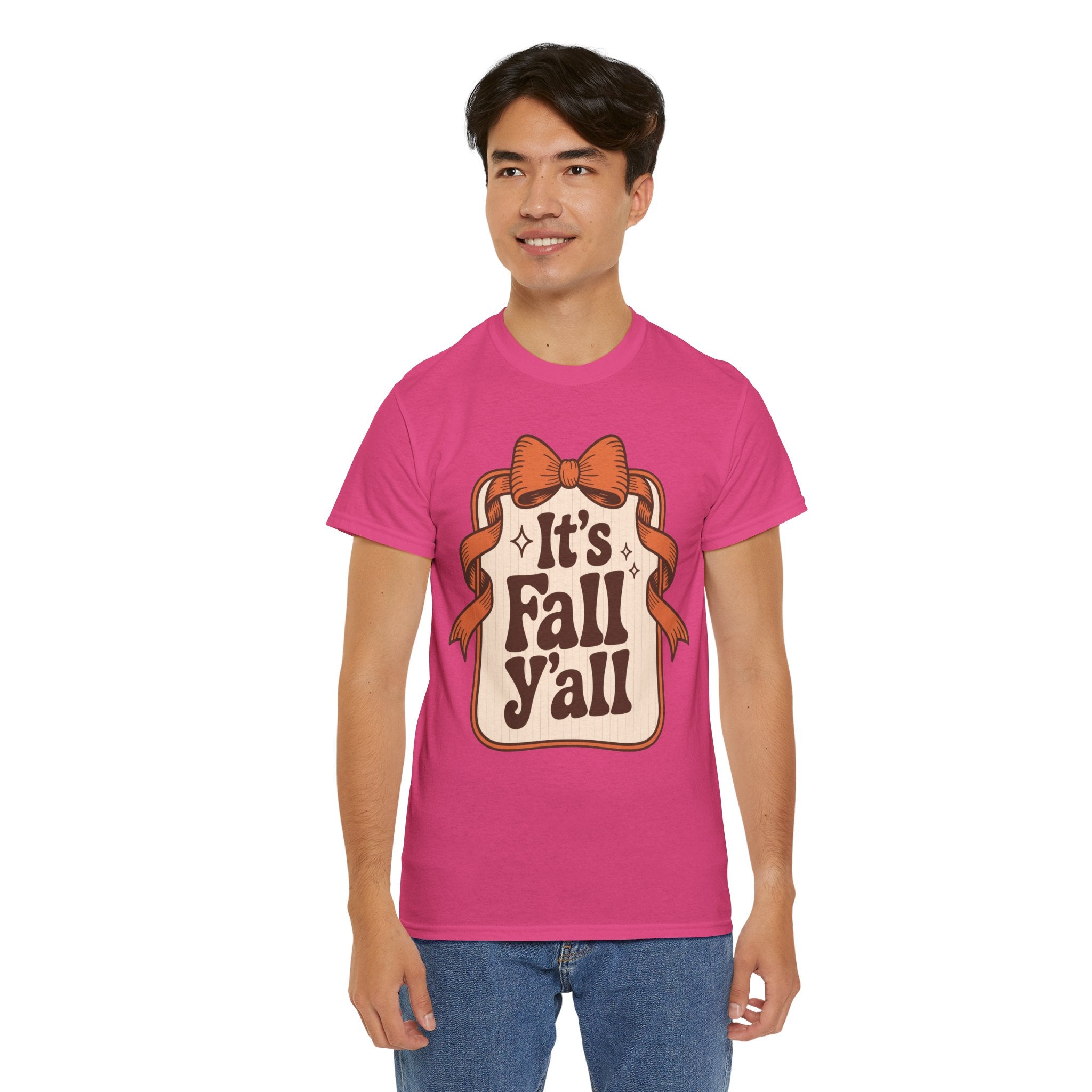 It’s Fall Y’all Autumn Ribbon Unisex Cotton Tee