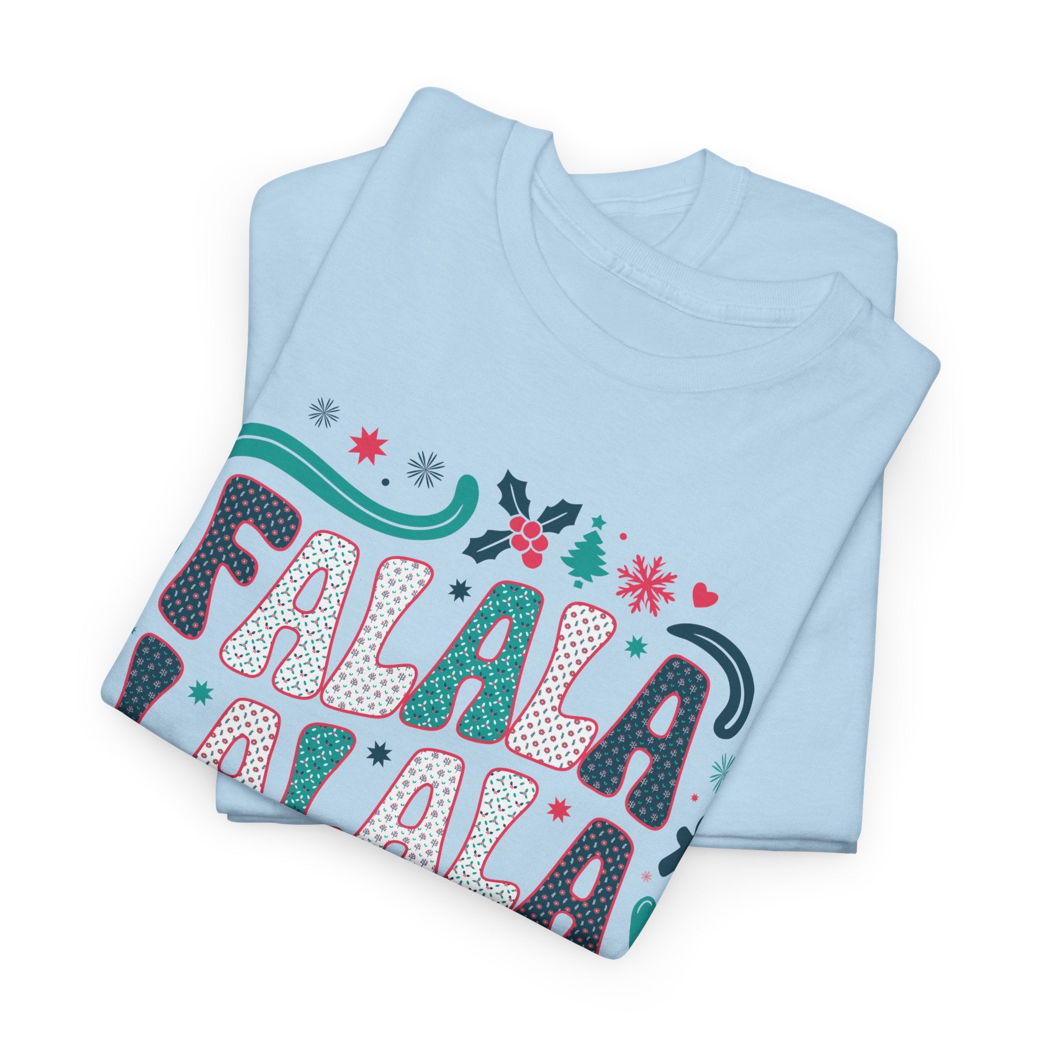 Fa La La La La Christmas T-Shirt — Festive Candy Cane & Gingerbread Holiday Unisex Cotton Tee
