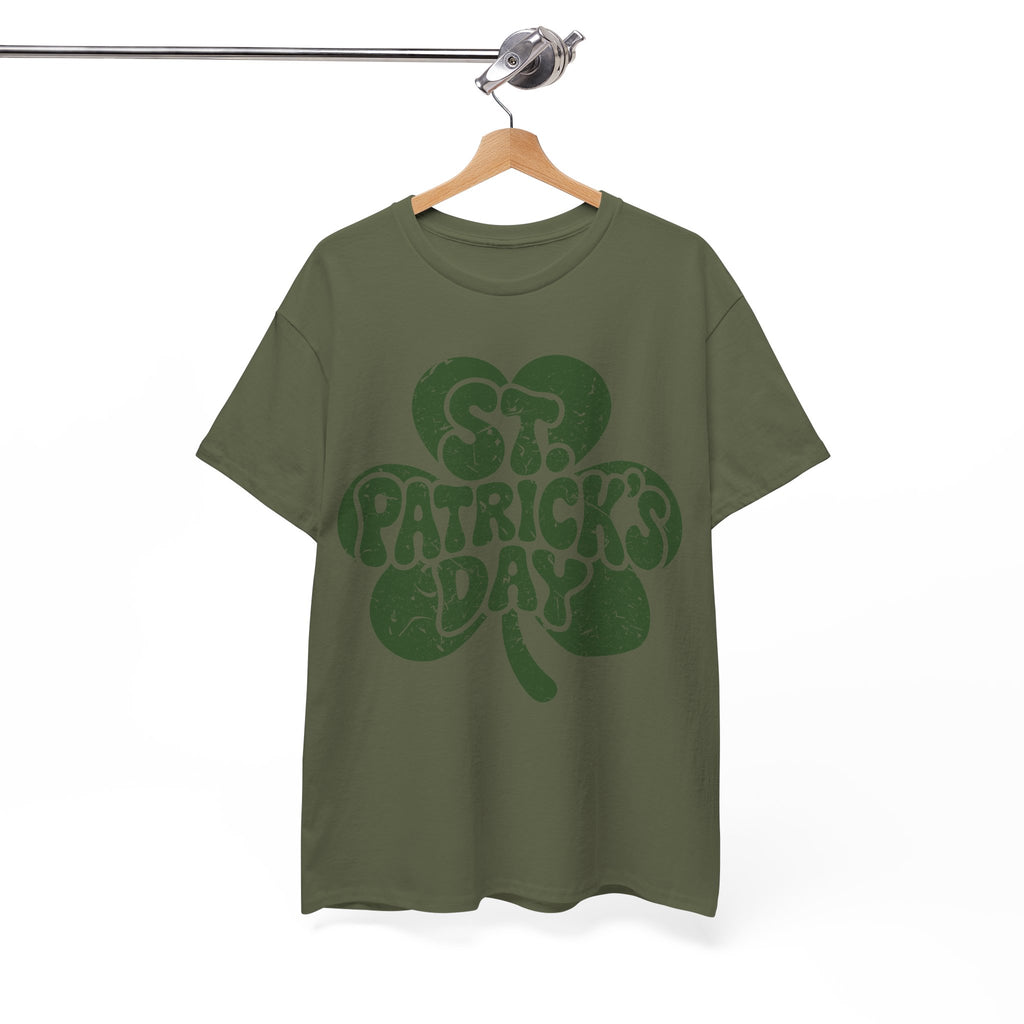 St. Patrick's Day Shamrock Tee — Retro Bubble Lettering Unisex Cotton Tee